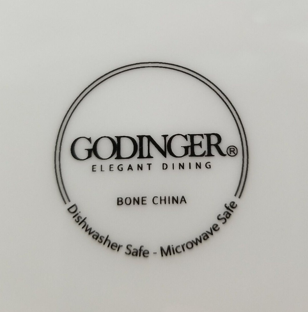 Godinger Elegant Dining White Bone China Dinner Plates 10 7/8″ Dia.