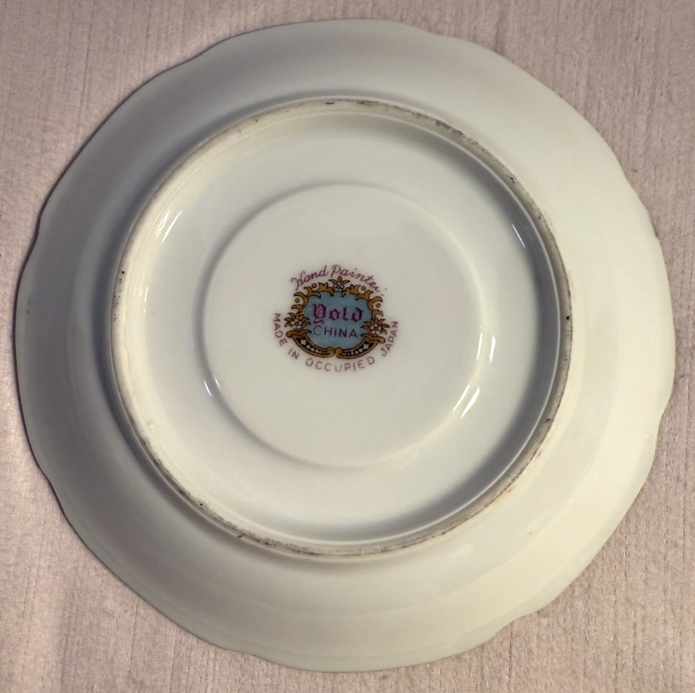 Vintage Hand Painted Gold China Tea Saucer w/ Gold Trim-Made in Occupied Japan