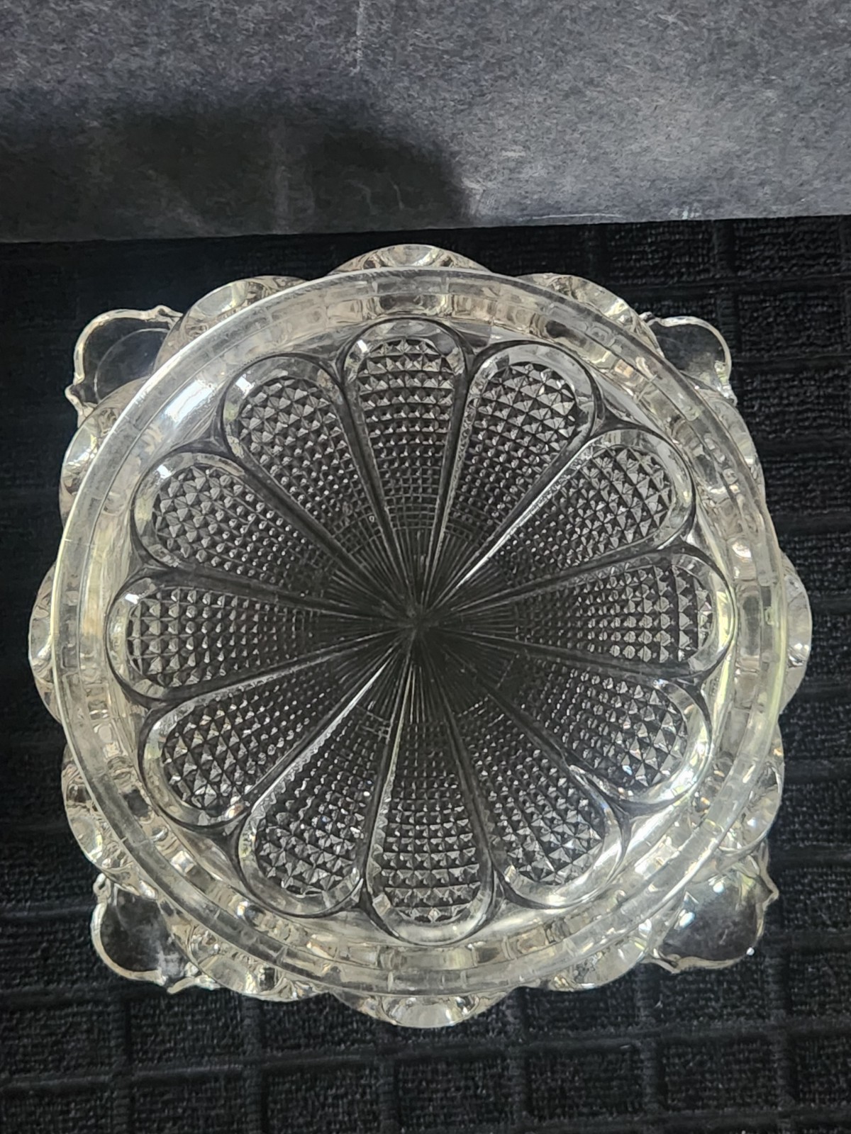 Vintage Clear Glass Bowl or Deep Dish with Fluted Top • 6¼”×6¼”×2⅞”