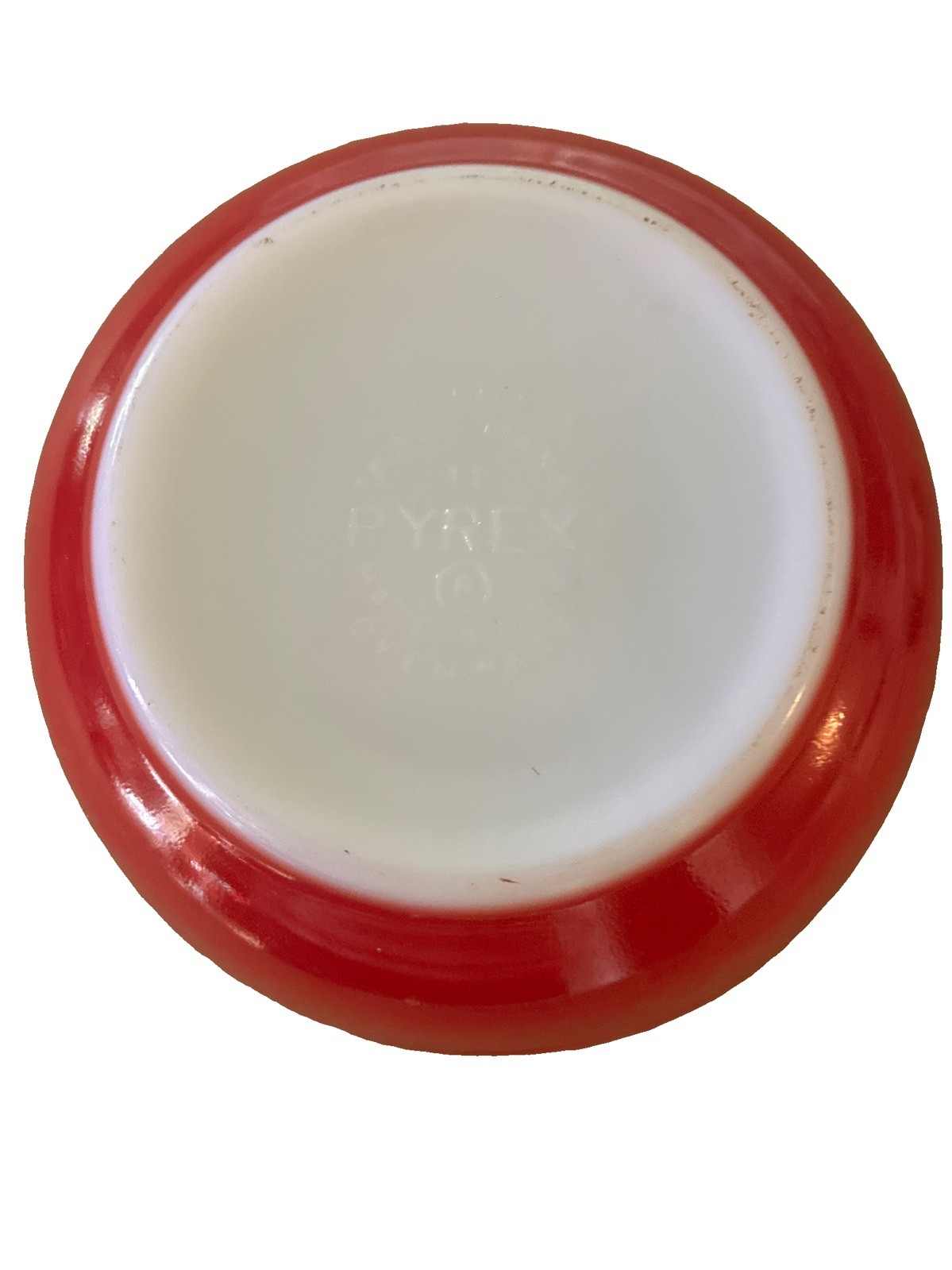 Red Pyrex Primary Colors Mixing Bowl; Early 1940’s T.M. REG Mark for 402 Size