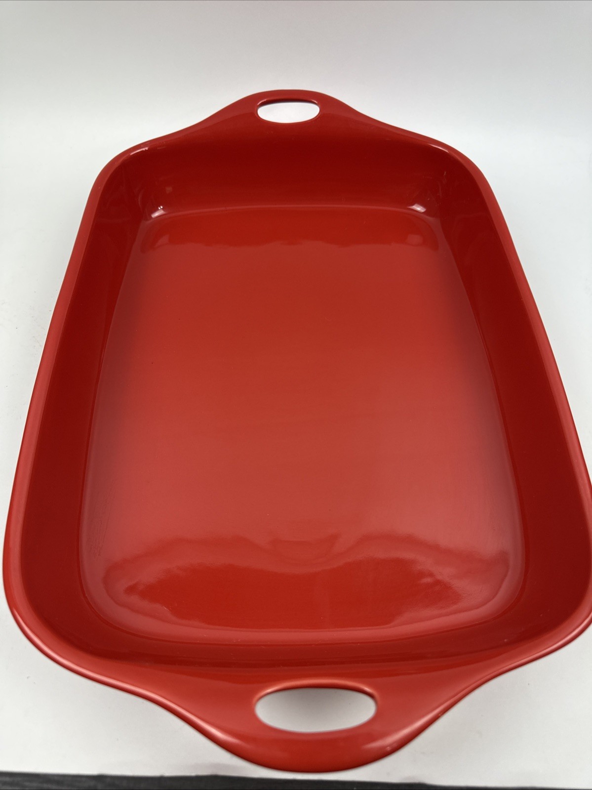 CorningWare Creations Stoneware Ruby Red Baking Casserole Dish 4QT 14X11”HEAVY