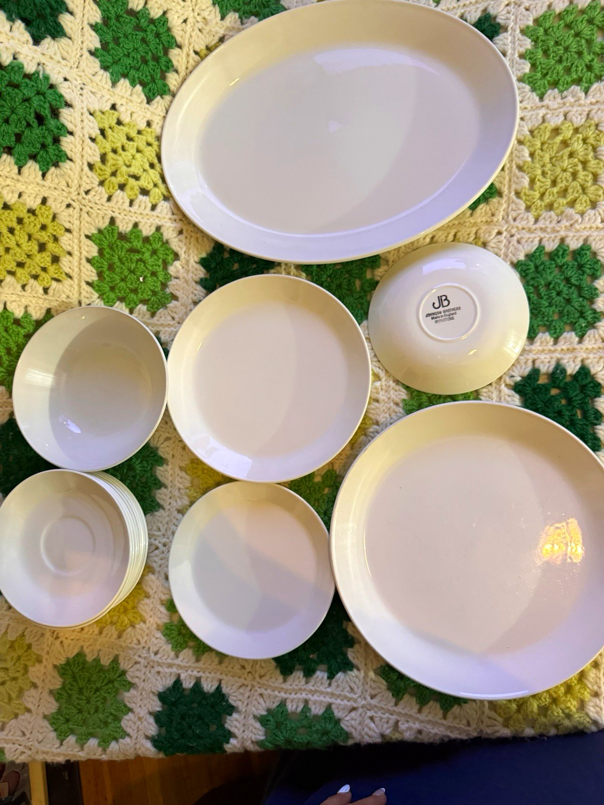 Johnson Brothers White Solid Ironstone Dinner Set Platter Plates Bowls England