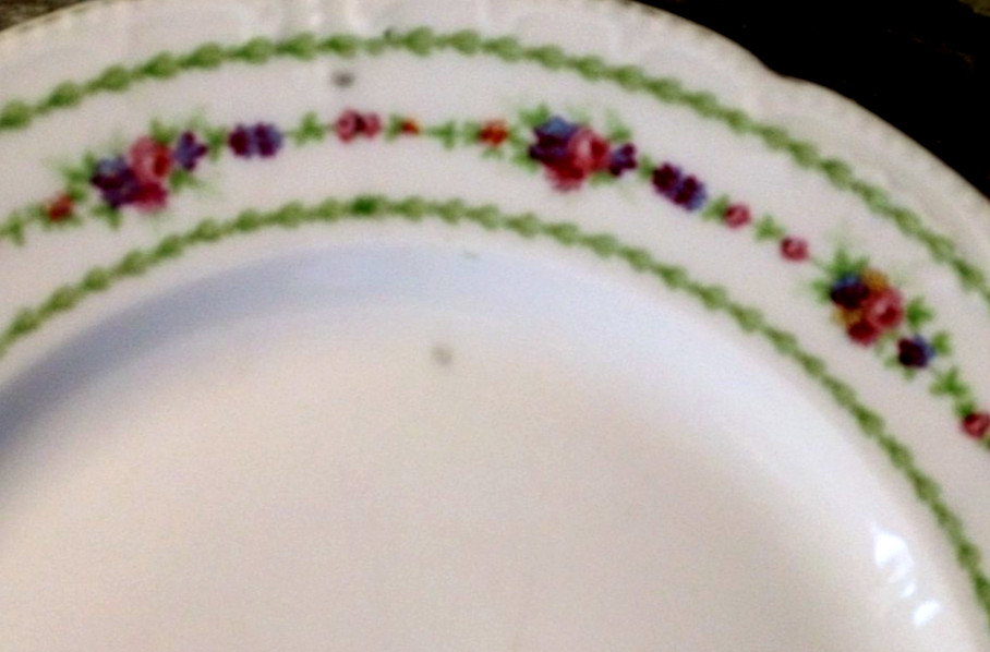 Vintage Set of 3 Bassett Limoges Austria 7.75 in. Dessert Plates Floral Pattern
