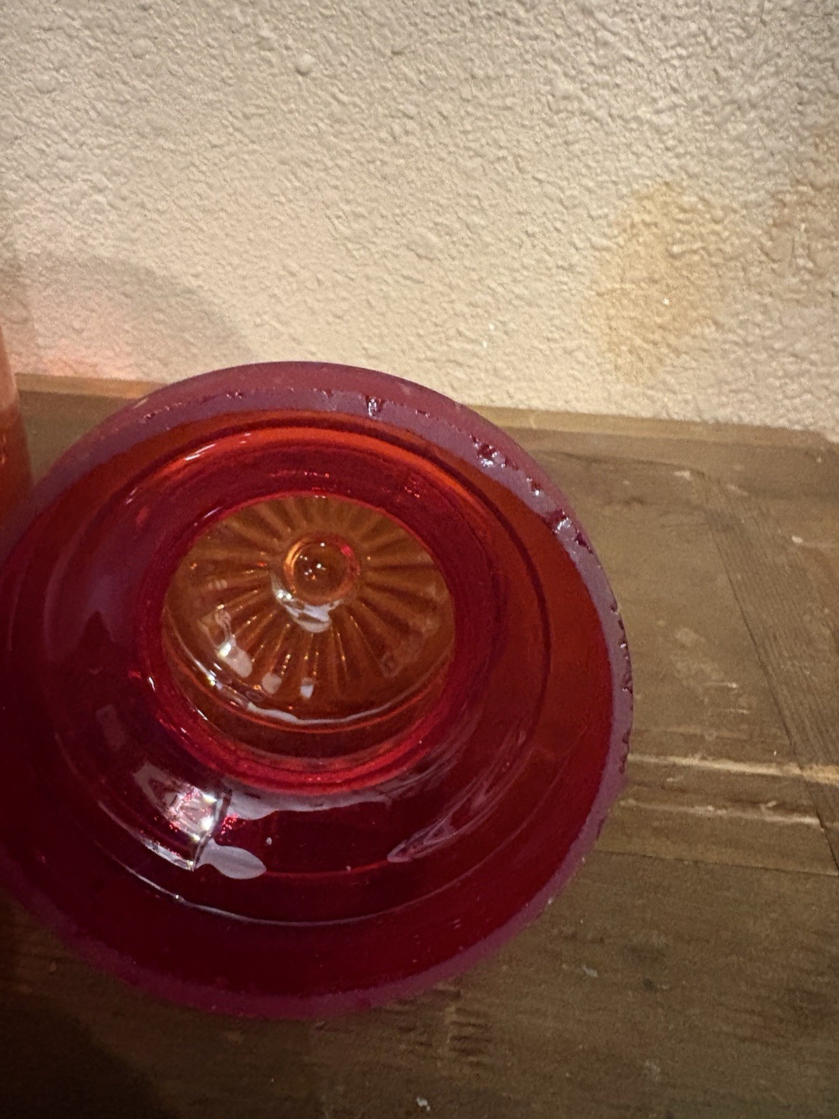 Red Glass Cylinder Jar with Snap Lid