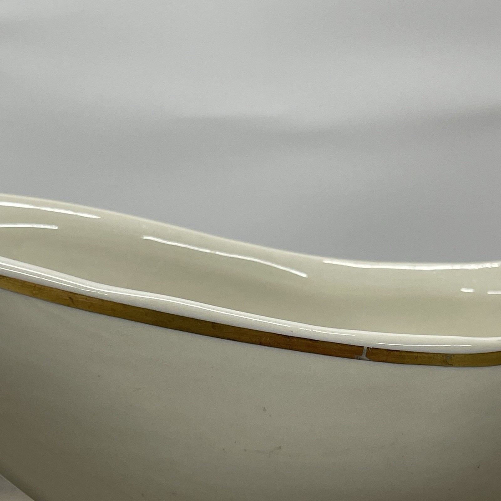 Vtg Mayer China Ivory Gravy Boat Gold Trim Beaver Falls PA #479 Restaurant Ware