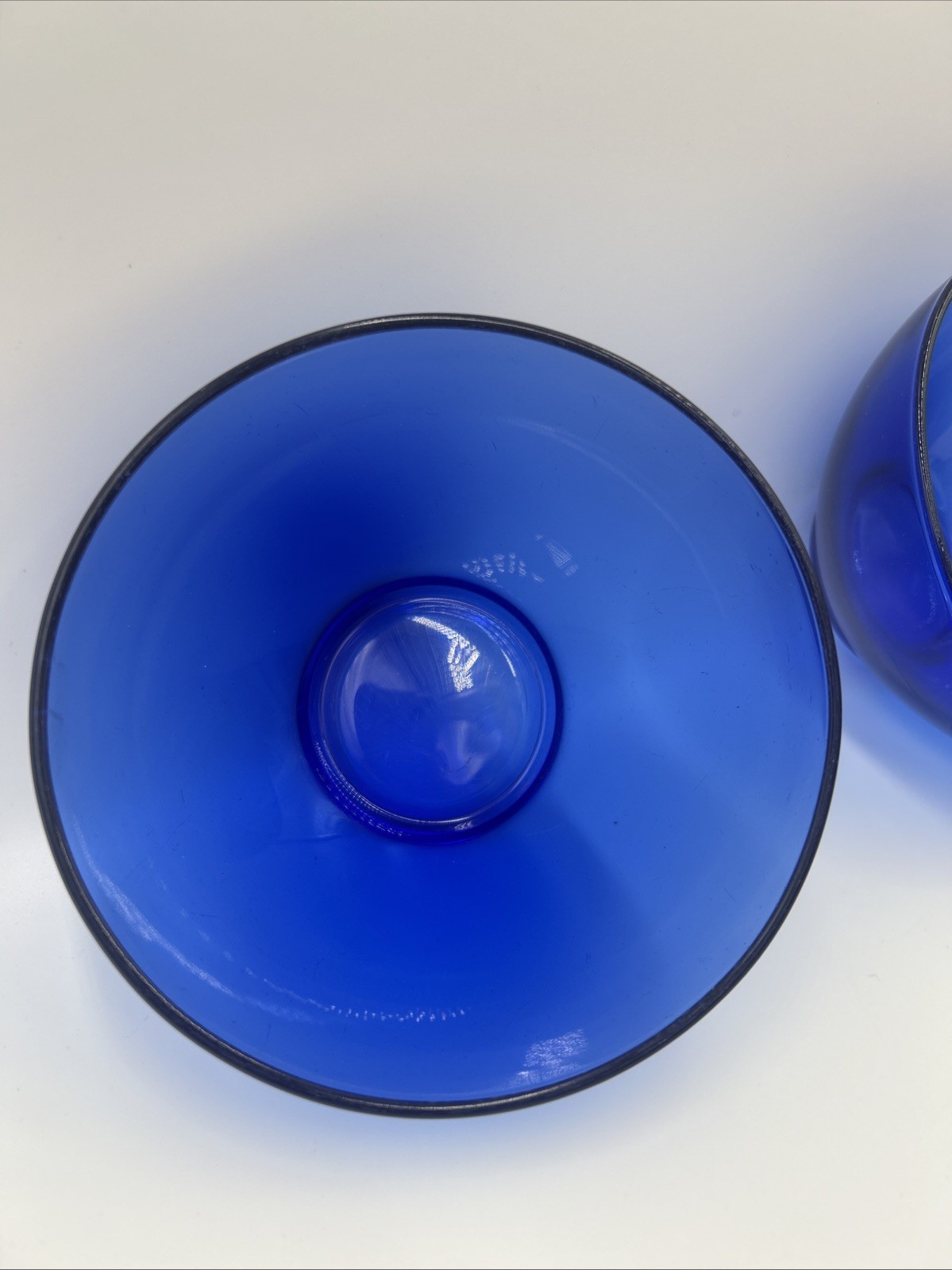 Arcoroc France Cobalt Blue Cereal/Dessert /Prep Bowls 5 1/4” Set Of 2 Glass