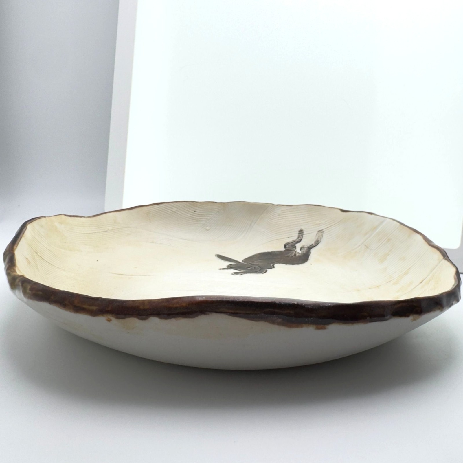 Handmade Ceramic Rabbit Hare Dish Asymmetrical Porcelain Stoneware