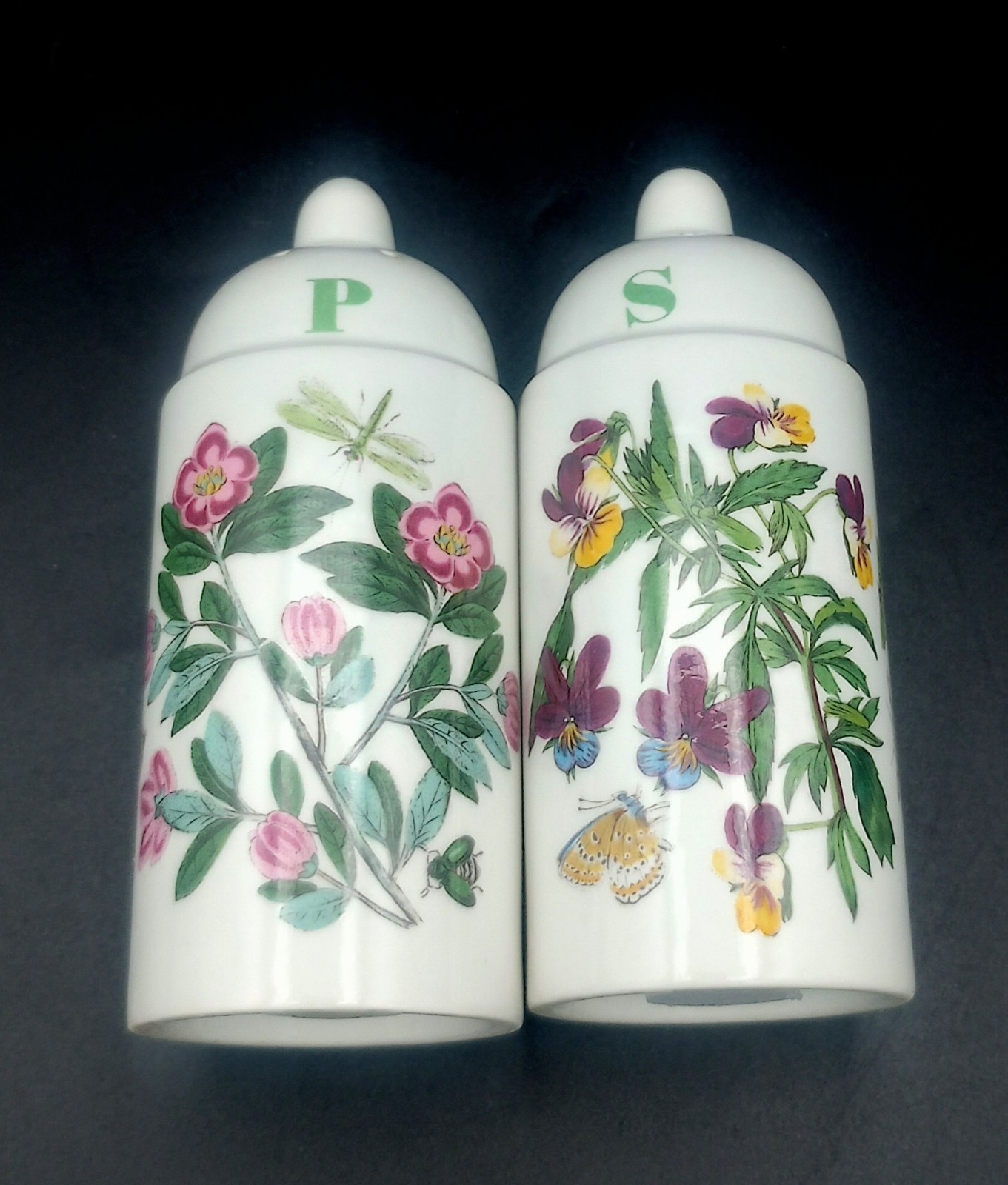 VINTAGE Portmeirion Botanic Garden Salt and Pepper Shakers Excellent Condition