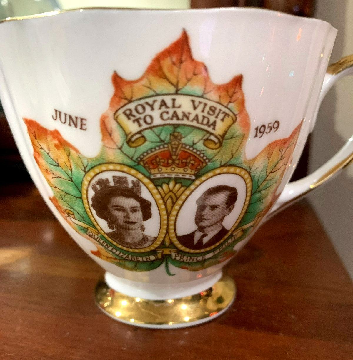 Queen Elizabeth Prince Philip Royal Visit to Canada June 1959 Tea Cup #7617