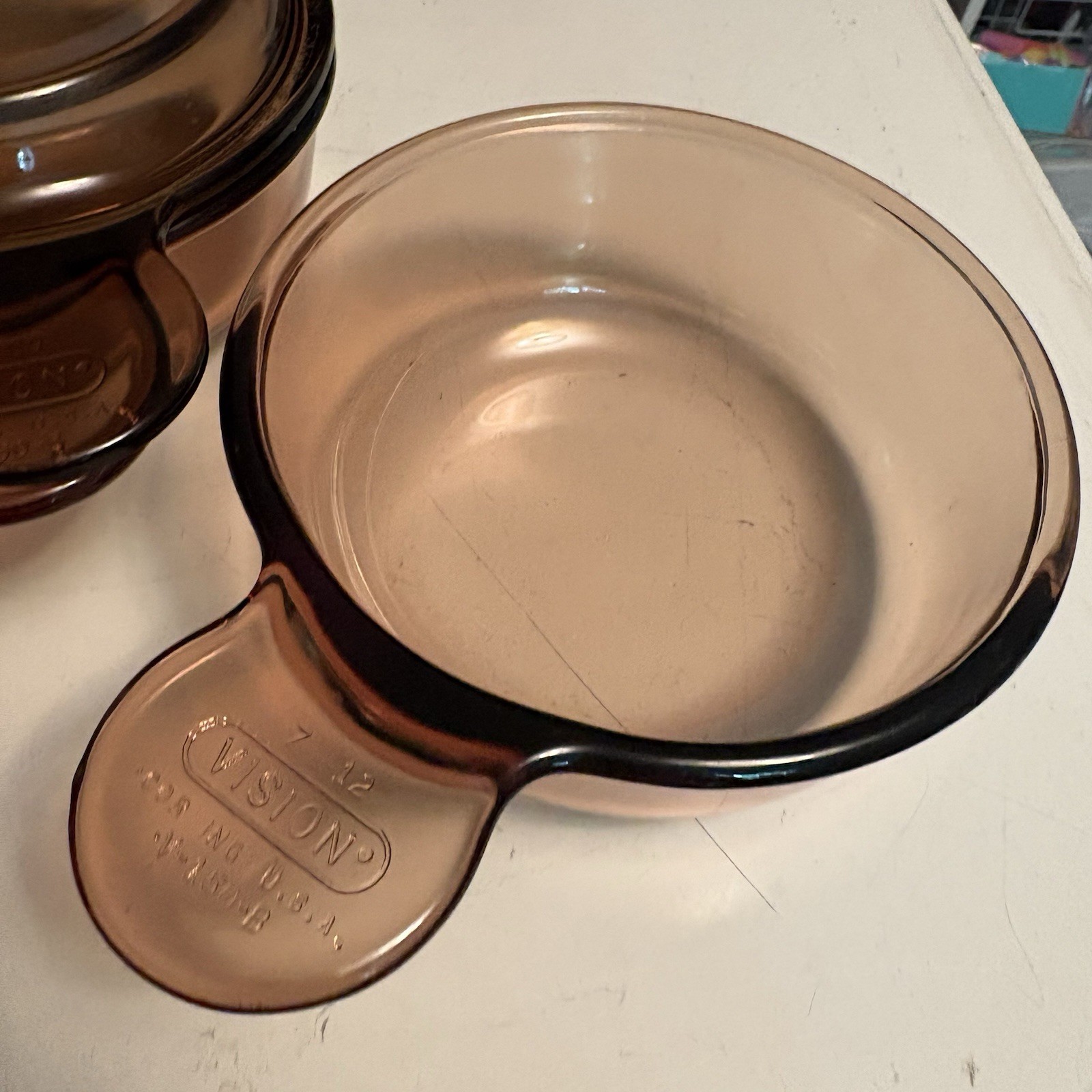 Set of 2 Corning Ware Visions Grab It Round Bowls V-150-B with P-150C Glass Lids