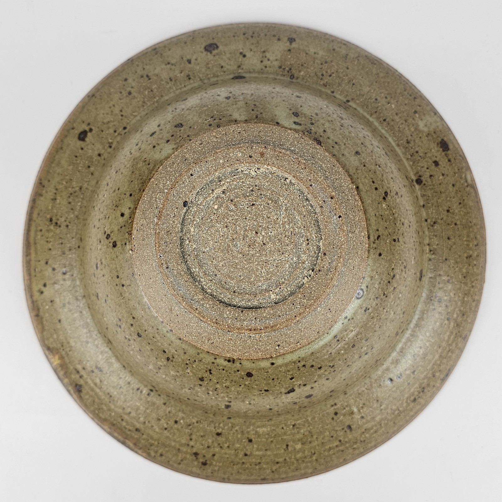 Signed Vintage Studio Art Pottery Rustic Brown Speckled Glaze Stoneware Bowl