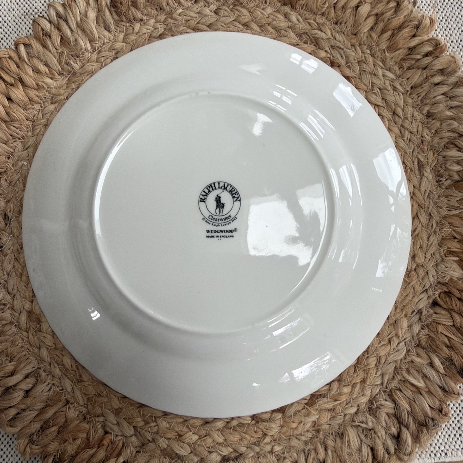 Ralph Lauren Clearwater Wedgwood Dinner plate 10 1/2” England Bone China