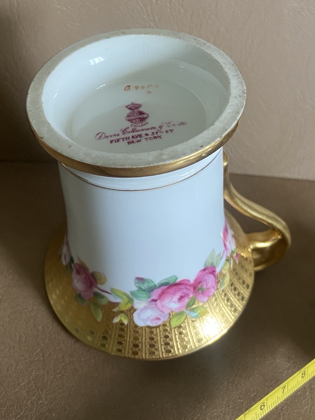 Antique Minton England Tall Chocolate Cup Davis Collamore NY C 1900