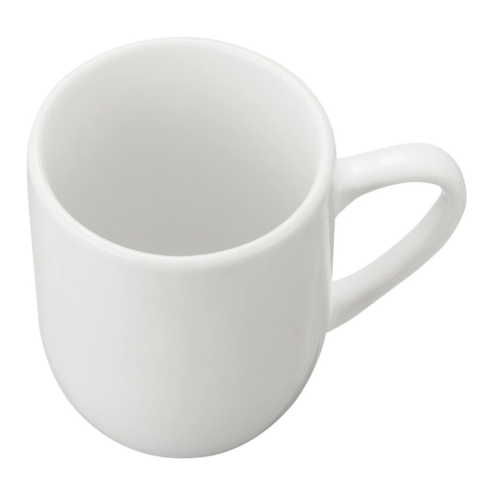 Glazed White Stoneware 12 Ounce Mugs 6 Pack Set of Dishwasher Safe Coffee Cups