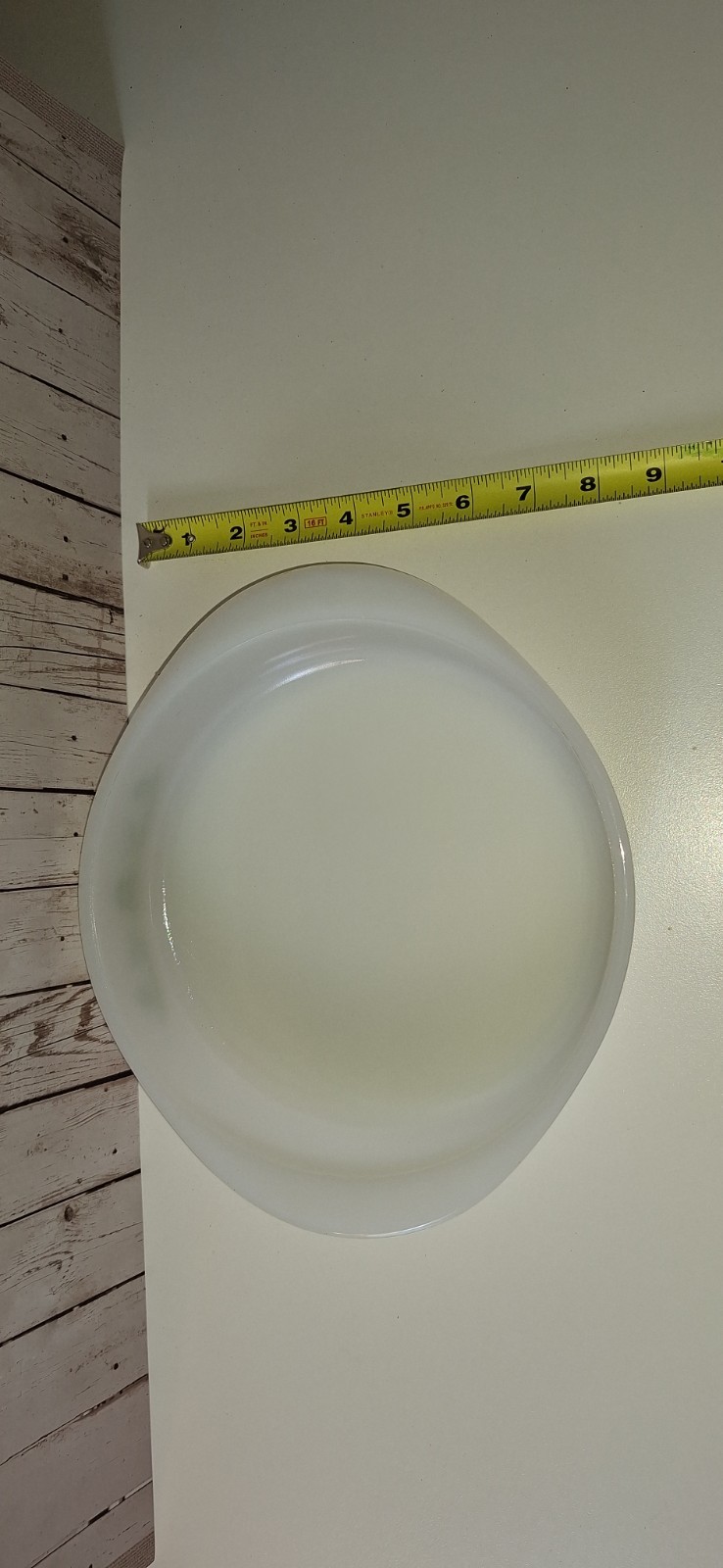 Glasbake Vintage 02429 2 Qt Milk Glass Round Baking Dish, Floral, Handles