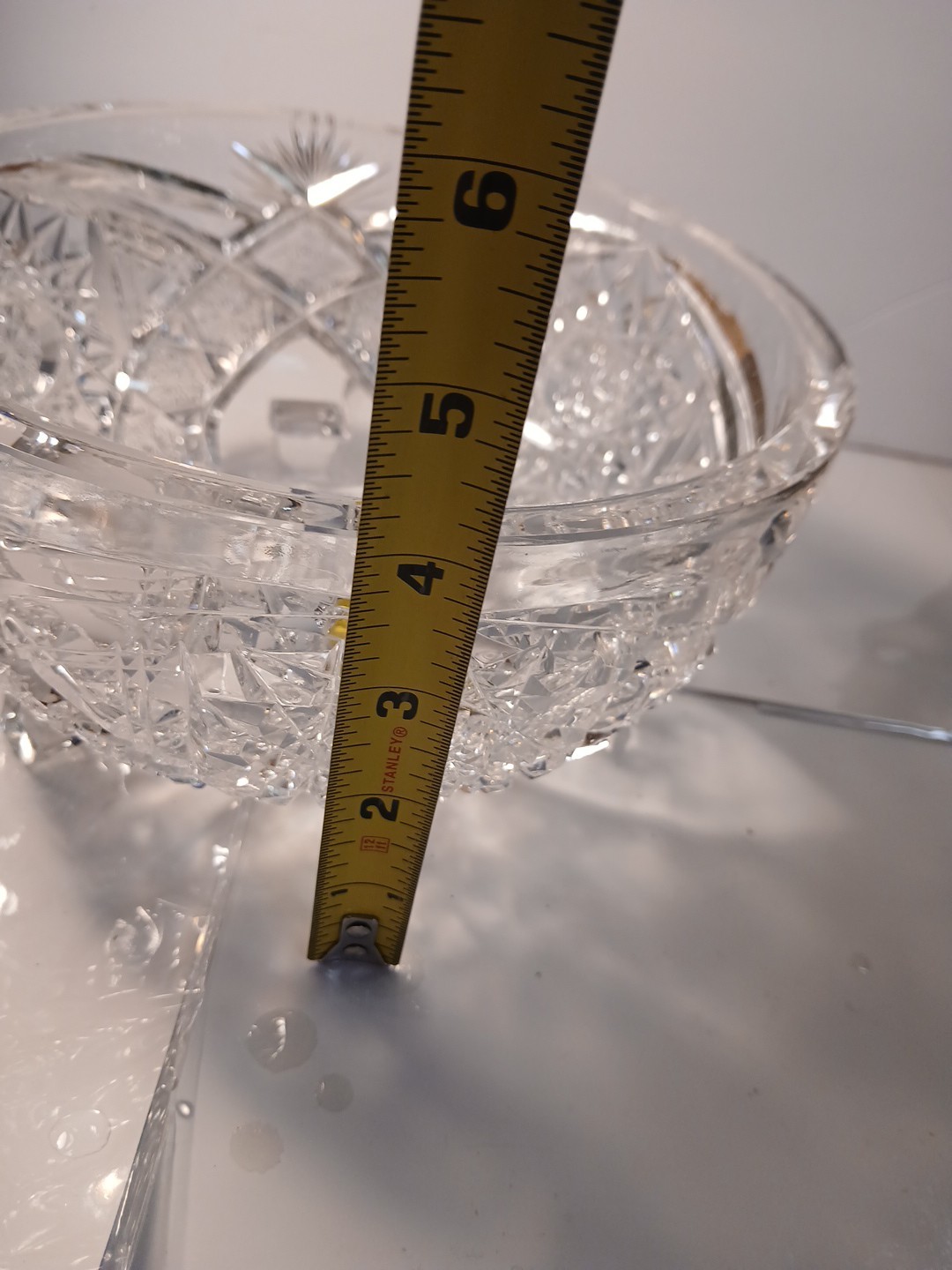 Crystal Leaded 3 Footed Cut Glass Centerpiece/Serving Bowl Weighs Over 4 Pounds