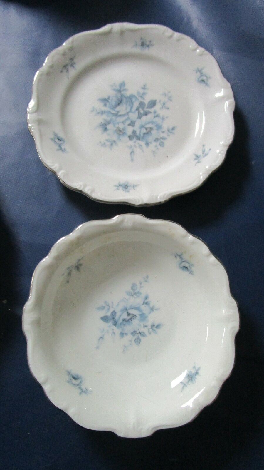 Johann Haviland Blue Bouquet Platinum Setting 7pcs /Cups Saucers/Trays Pick1