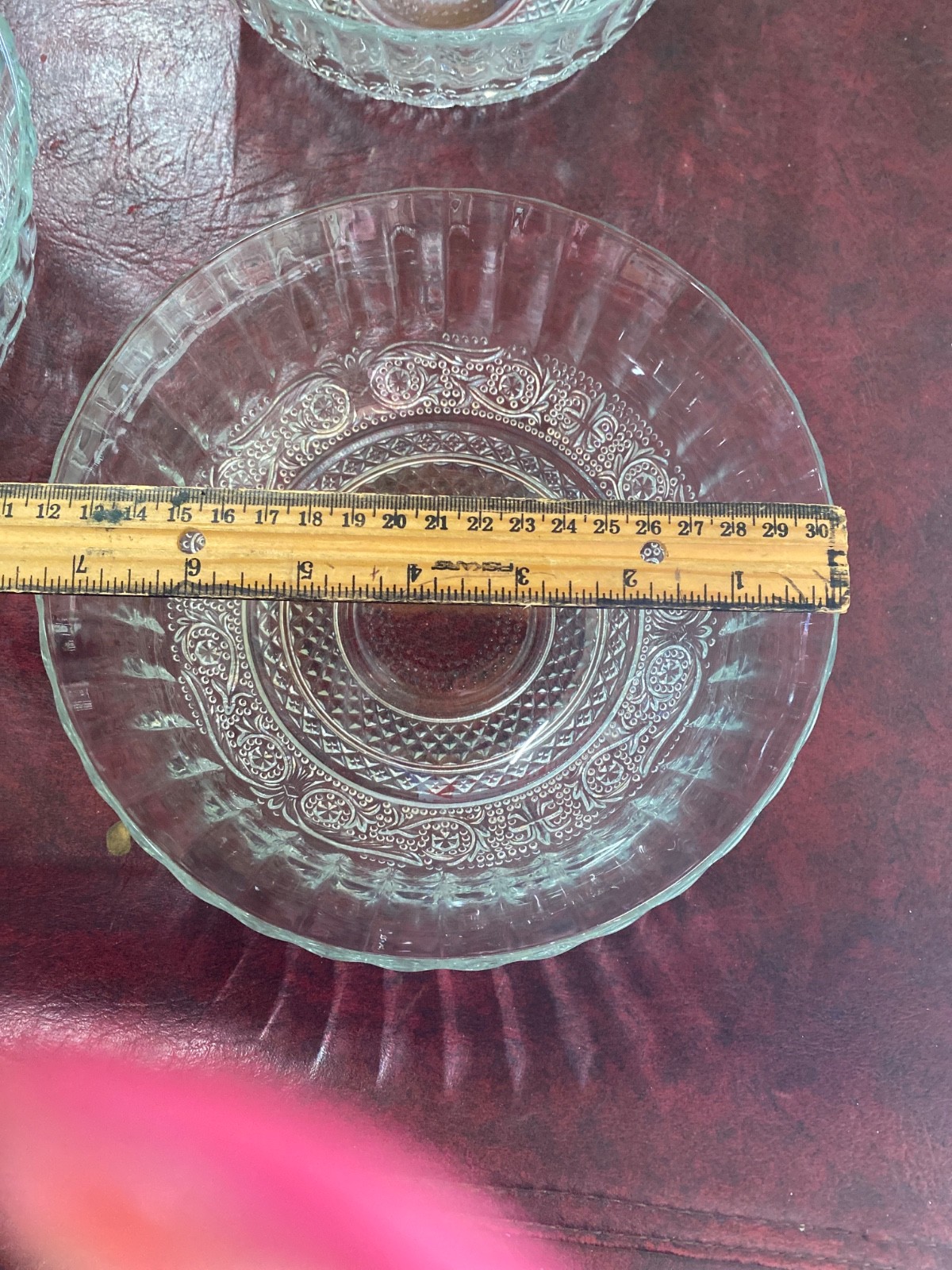 Vintage Bowls Set 3 Sandwich Glass Clear Pressed Glass KIG Malaysia