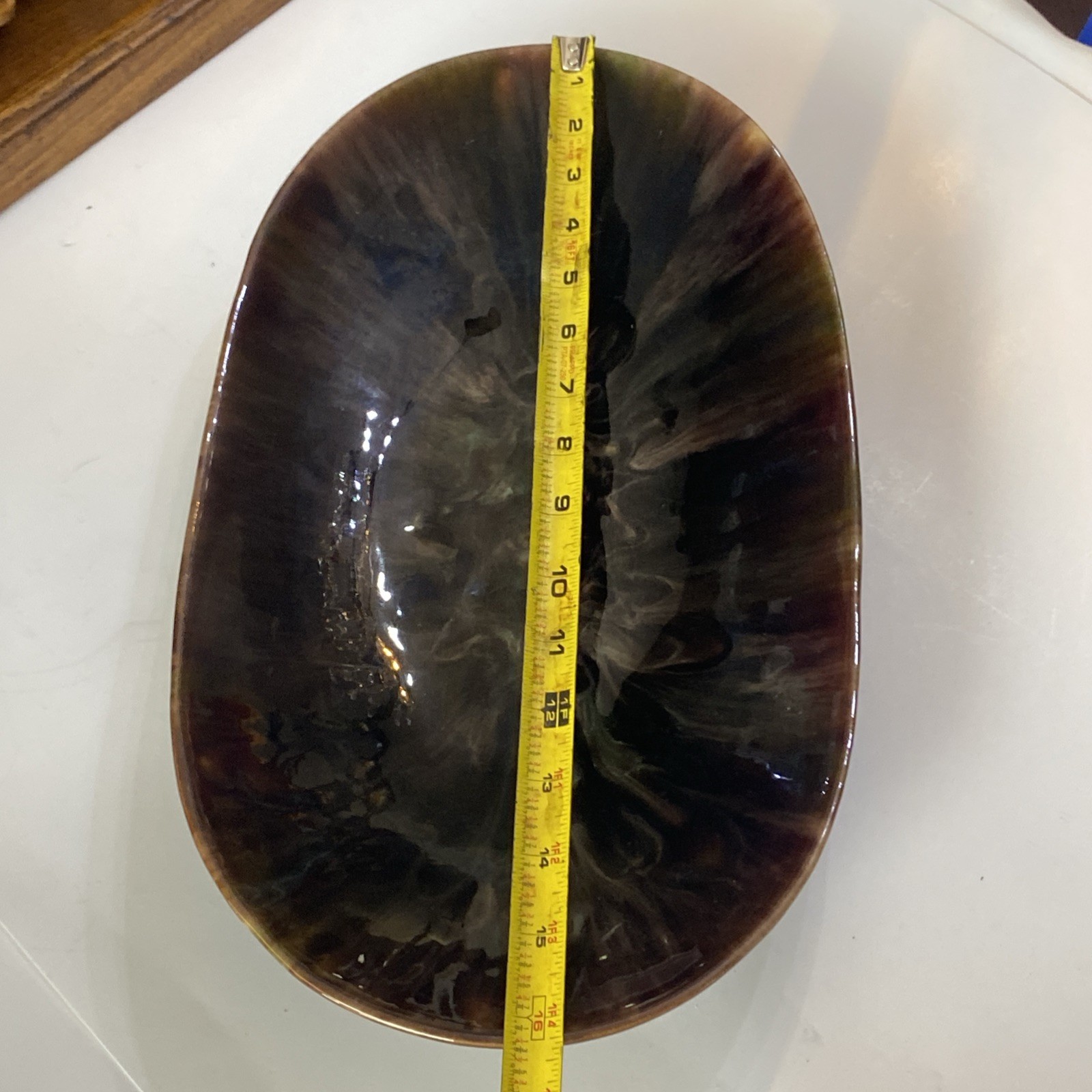 Vintage Beauce Quebec Large Bowl/ Centerpiece Part 1335 Marble Glazed