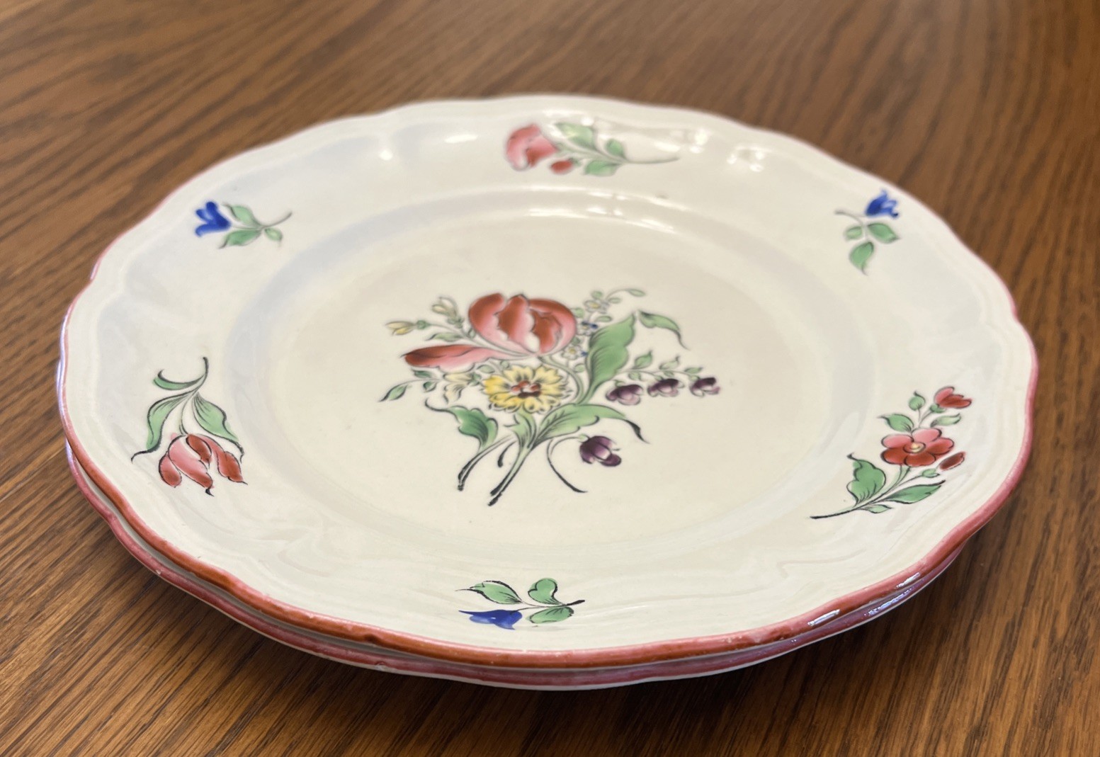 K&G Luneville, France; Old Strasbourg Pattern Set of (2) 7.25”Lunch/Salad Plates