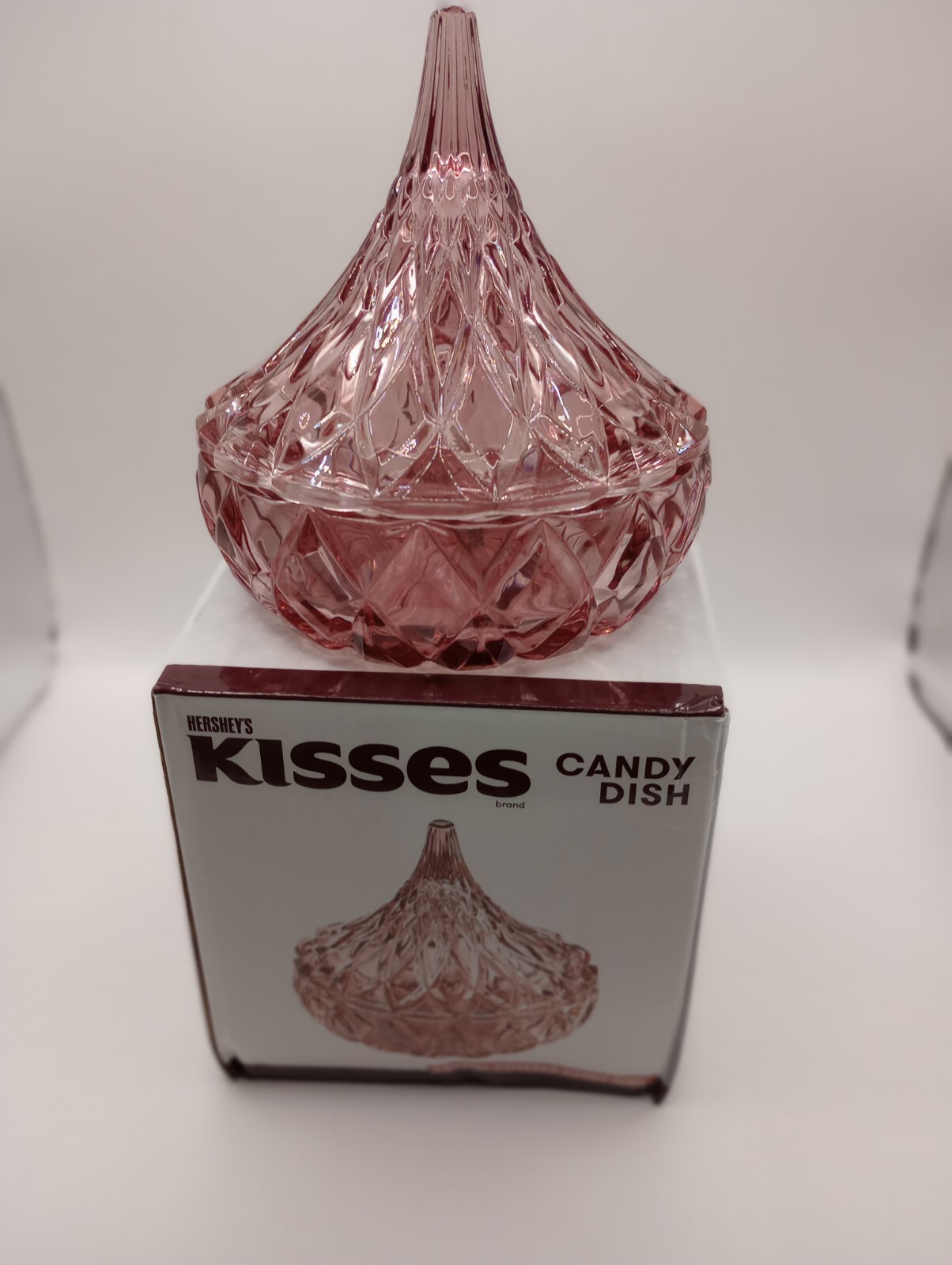 Hershey’s Kiss Pink Crystal Covered Candy Dish Godinger NIB