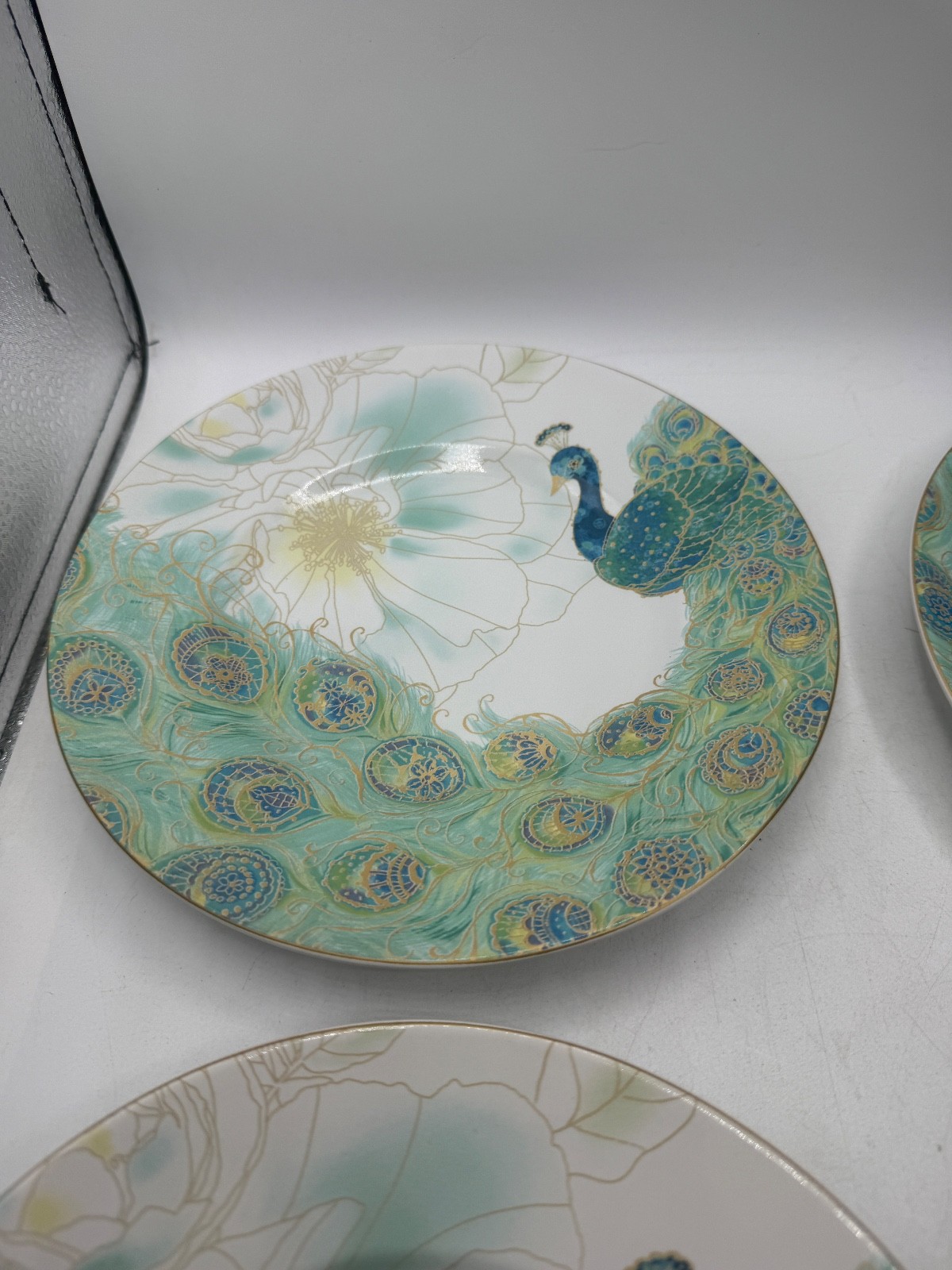 222 Fifth Lakshmi Peacock Floral Salad Plates Set of 4 Multicolor – Read