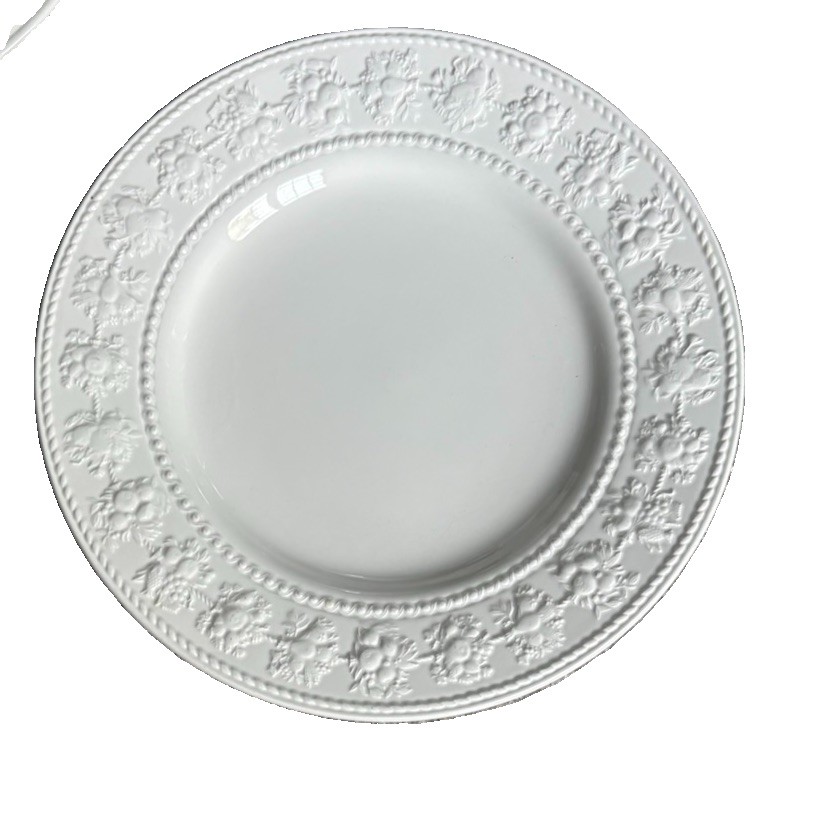Wedgwood Home Festivity White Embossed Salad Plates, 8 3/4”, Set Of 5
