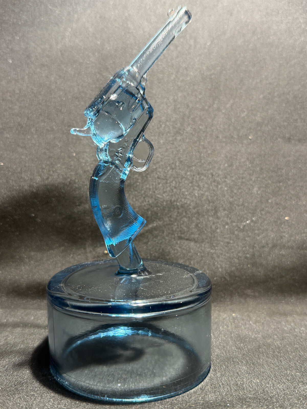 Blue Vaseline glass Colt Revolver pistol uranium single action army gun western