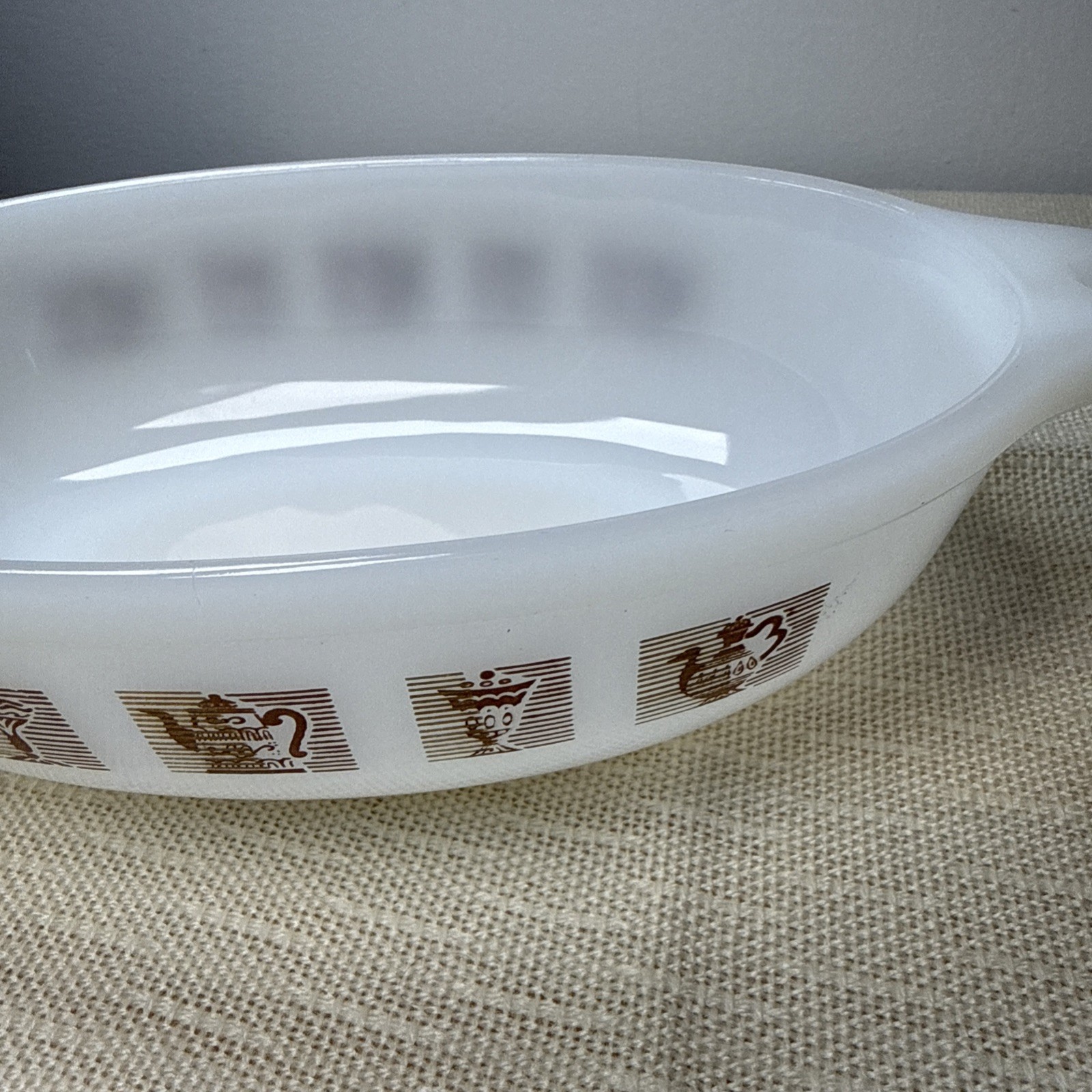 Vintage Glasbake Milk Glass Oval Casserole Dish 1 qt Early American Kitchen