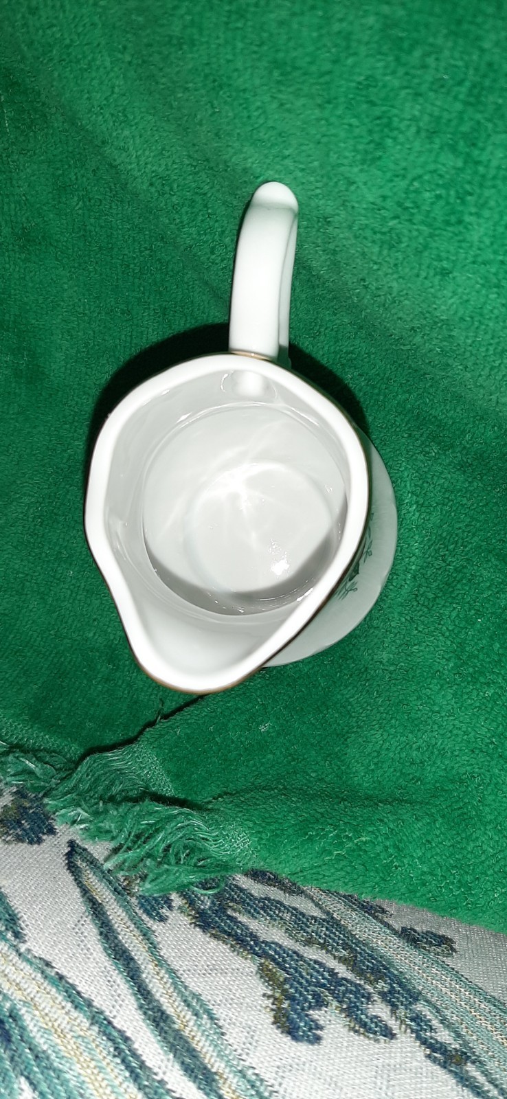 WTOCTAWEK CHINA Made In POLAND FLORAL ROSE 3½” Tall CREAMER AND SAUCER Vintage