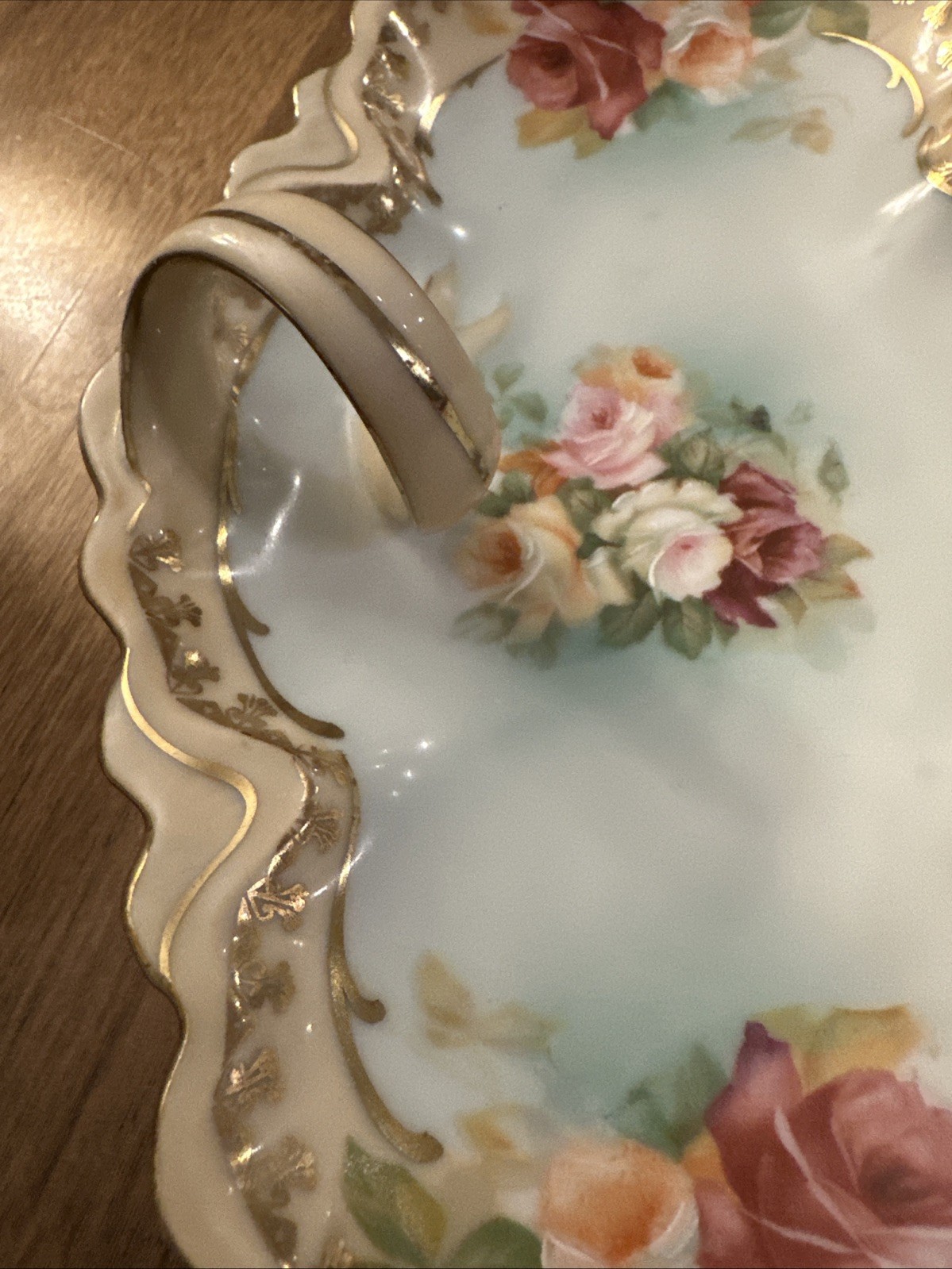Antique Porcelain Serving Dish RS Prussia 8×5″ Decorative handle