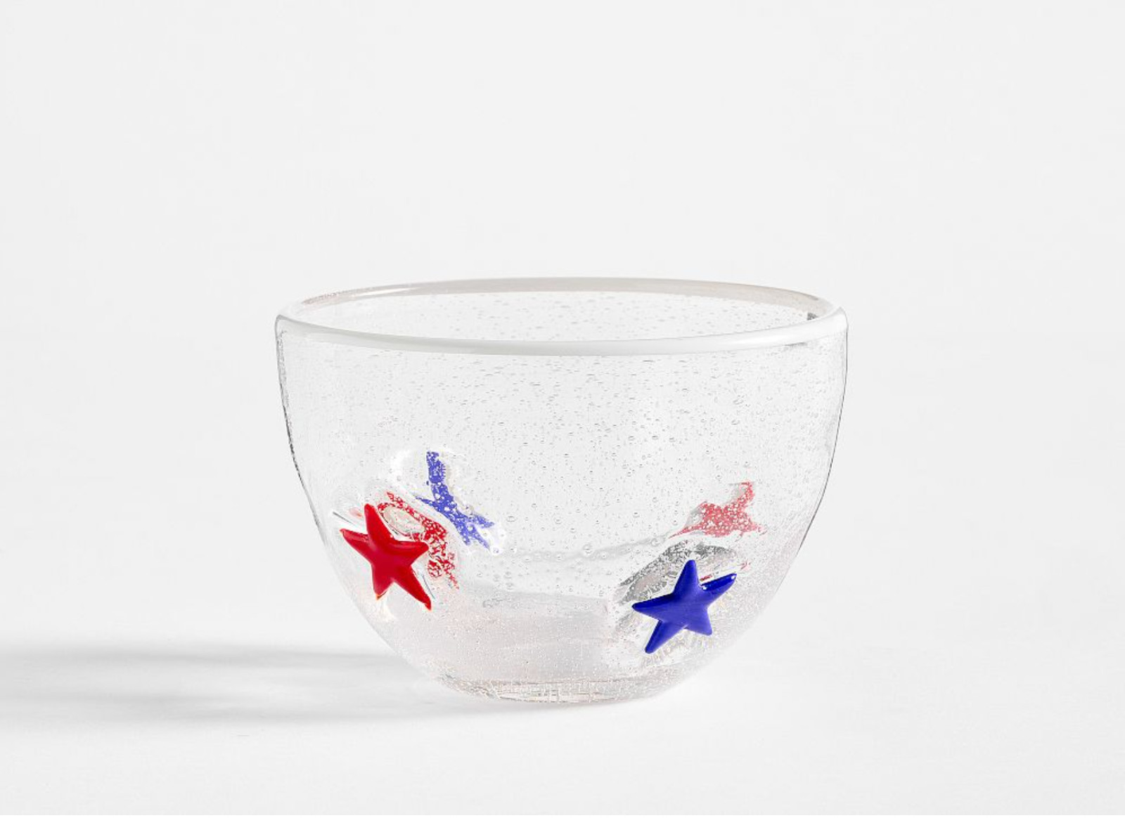 Glass Snack Bowl 4th of July Patriotic Iconic 15oz Red Blue Stars Spangled Decor