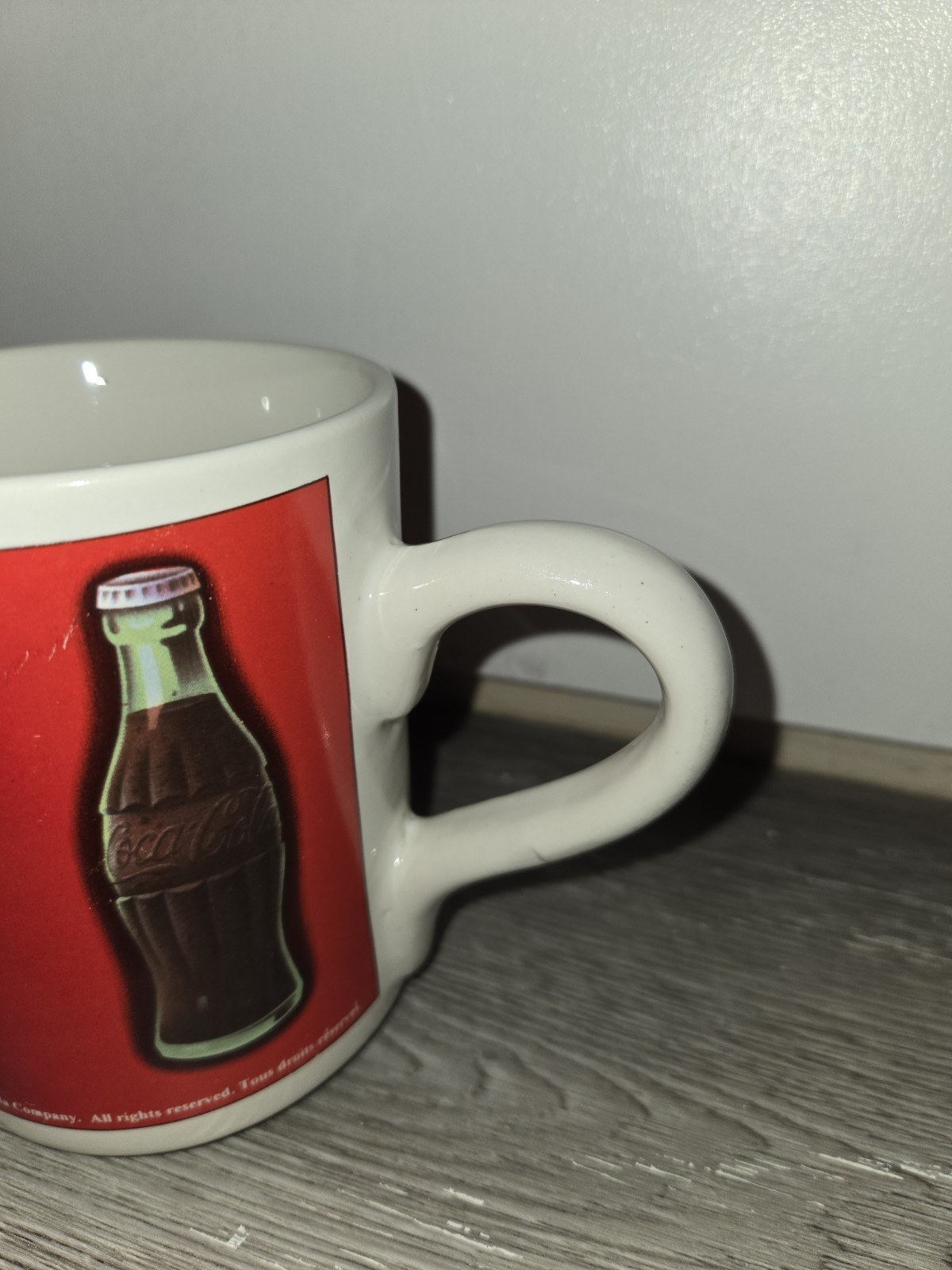 Vintage 1997-98 Ceramic Coca Cola Advertising Coffee Mugs- Glass Bottle-lot Of 2