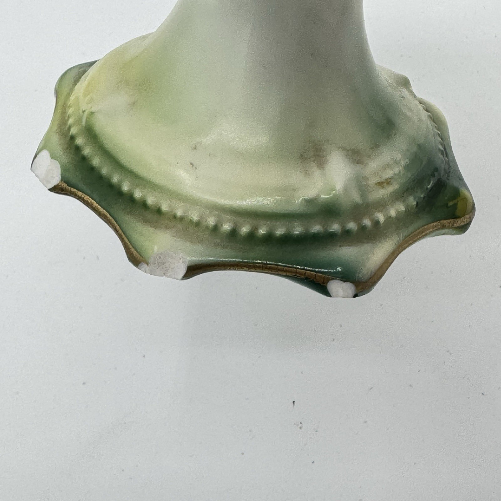 RS Prussia Pedestal Bowl Roses Green Pink Basket Gold Antique Porcelain- READ