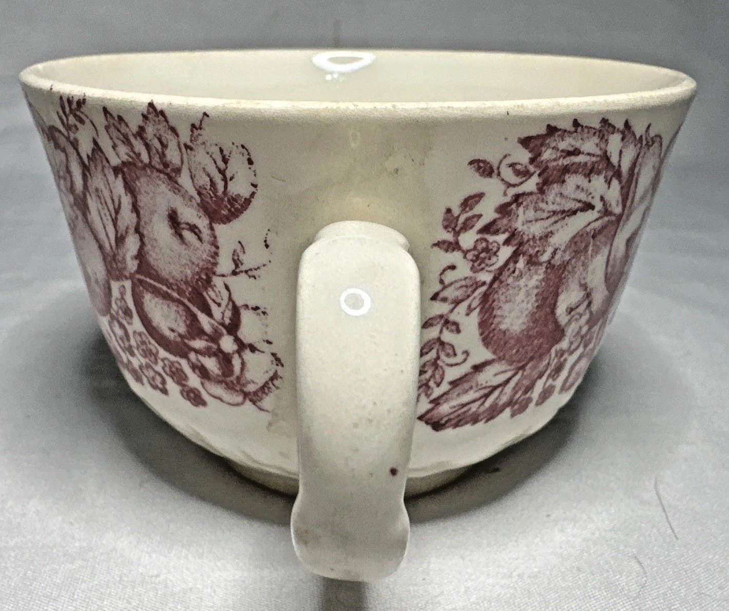 Homer Laughlin Harvest Cup + 2 Saucers USA Vintage Red Transferware
