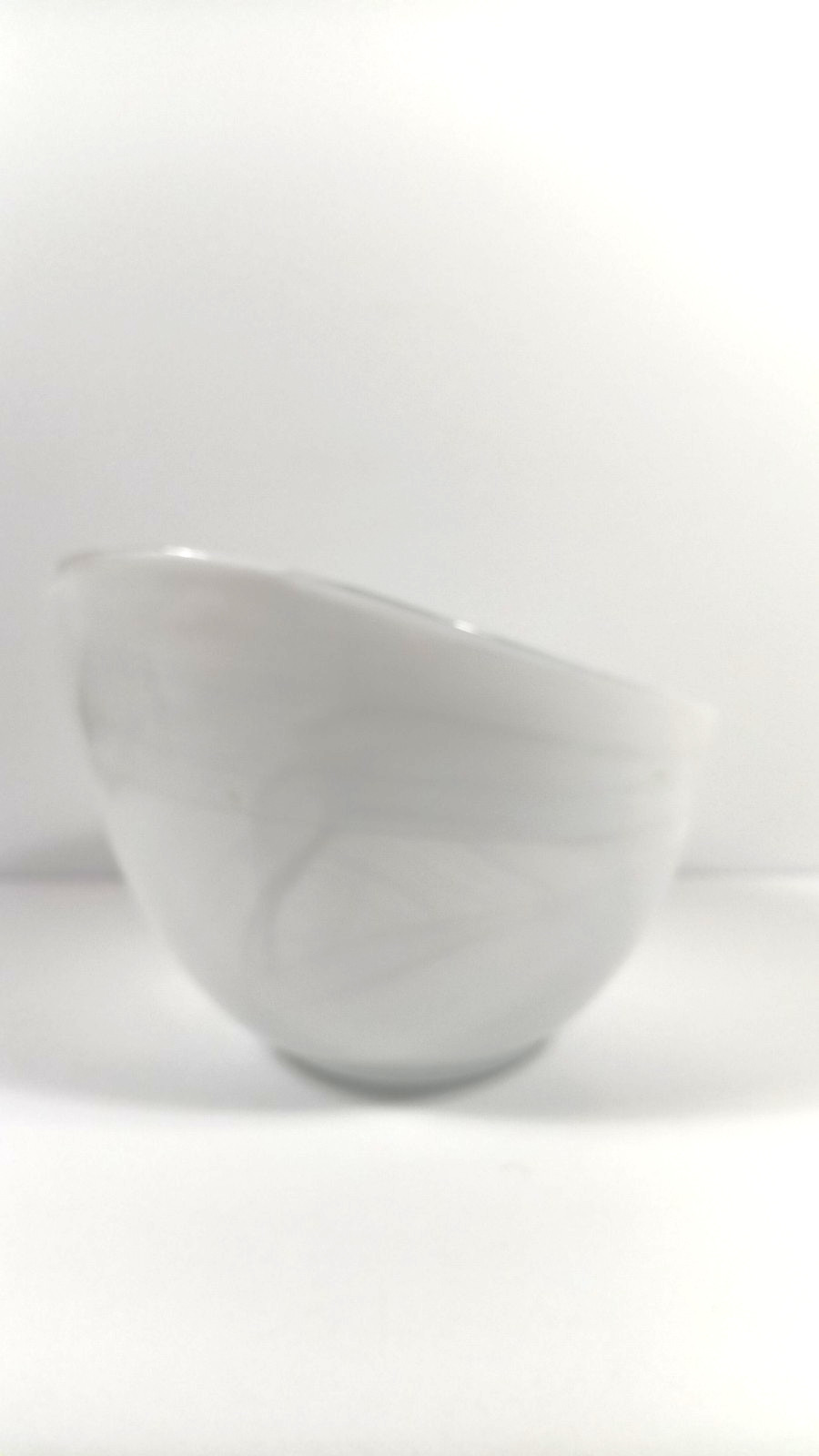 Vintage White Swirl Milk Glass Bowl asymmetrical