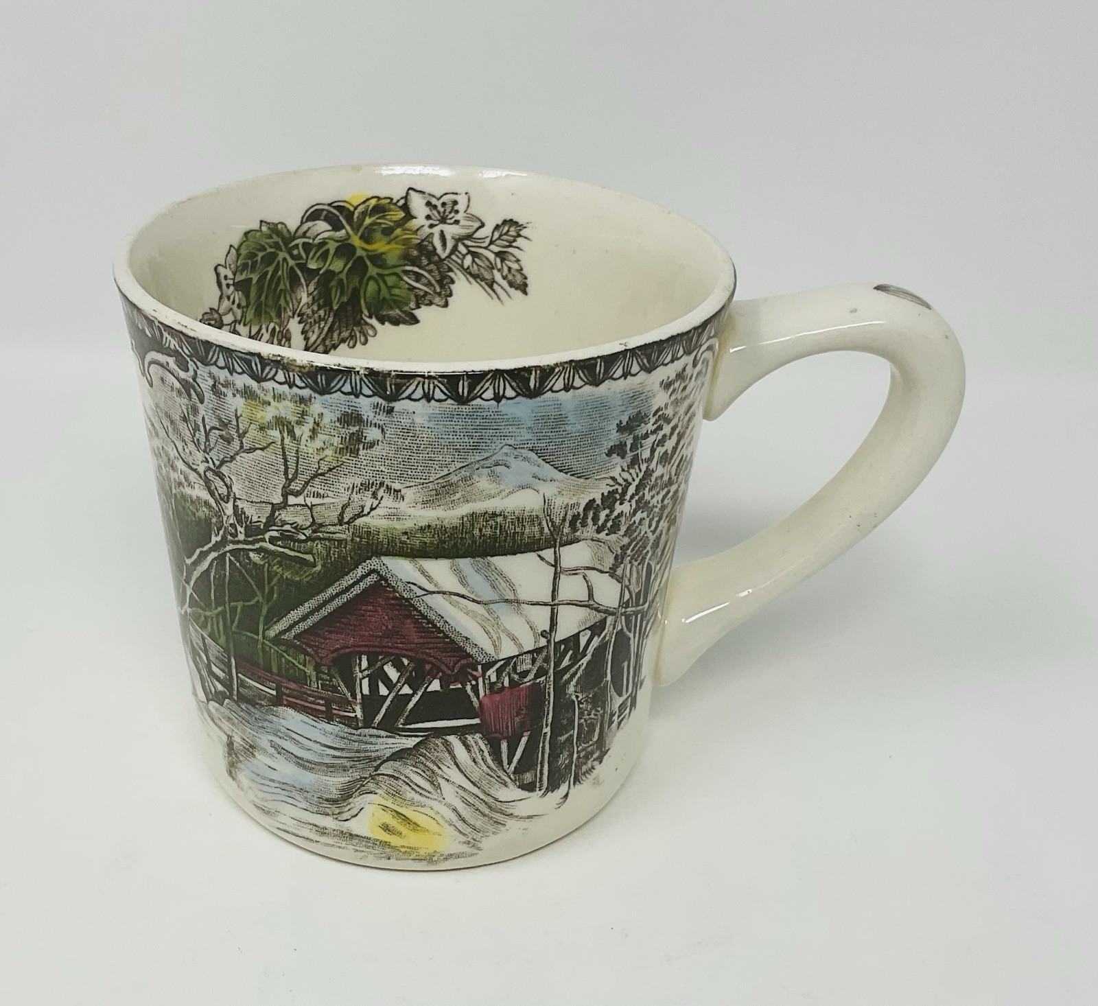 Johnson Brothers The Friendly Village Coffee Mug Cup Covered Bridge England