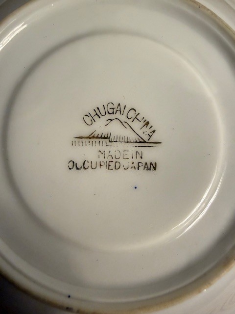 Vintage Chugai China Saucer Blue Floral Made in Occupied Japan 1945-1952