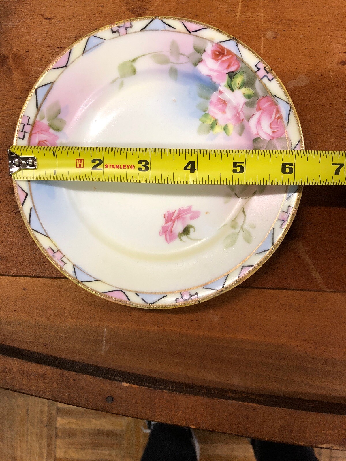 Vintage Antique Nippon Gold Rose floral Dessert Appetizer Plates plate set 6
