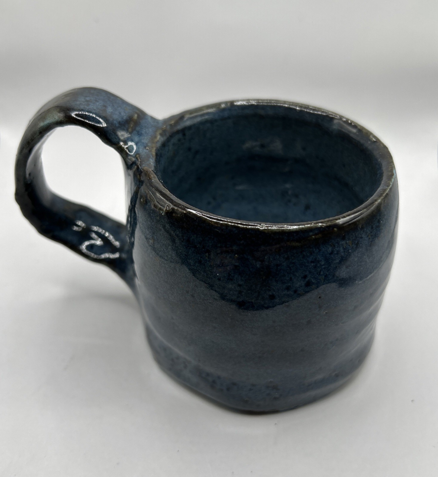 HANDMADE HAND THROWN HEAVY STONEWARE POTTERY MUG 1.2 lb 1 Of Kind Rustic Artisan