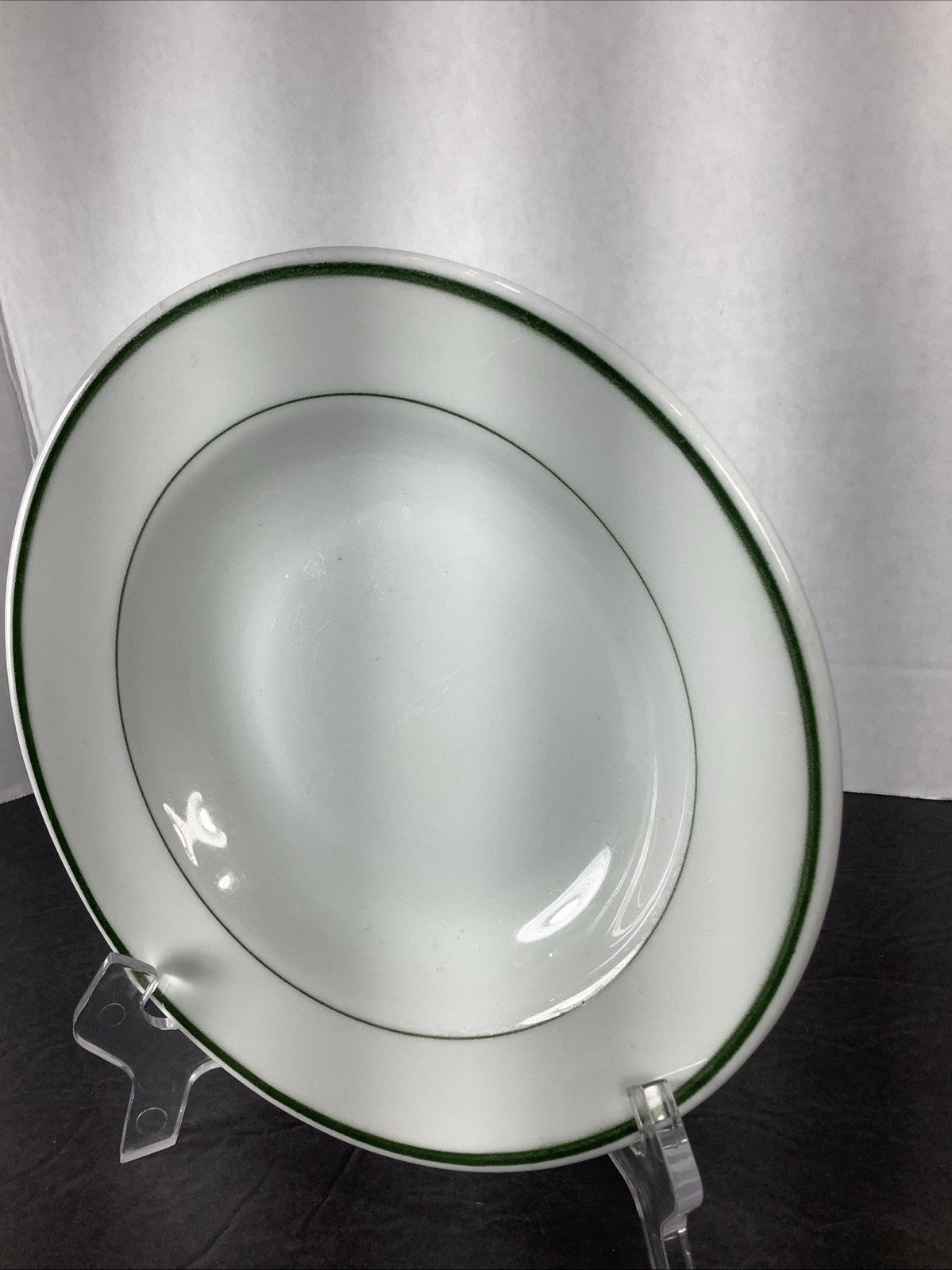 Vintage~Victory China®️ Vitrified 8” Green Stripe Salad/ Pasta Bowl