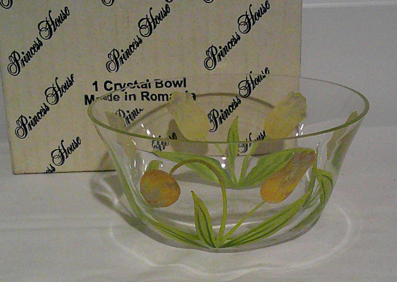 Princess House Romania Crystal Cottage Tulip 5.5″ Bowl 6403 NIB