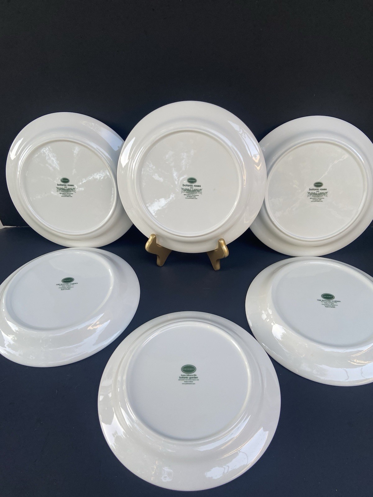 6 Portmeirion Botanic Garden Salad Plates Britain Roses Butterflies 8-1/2”