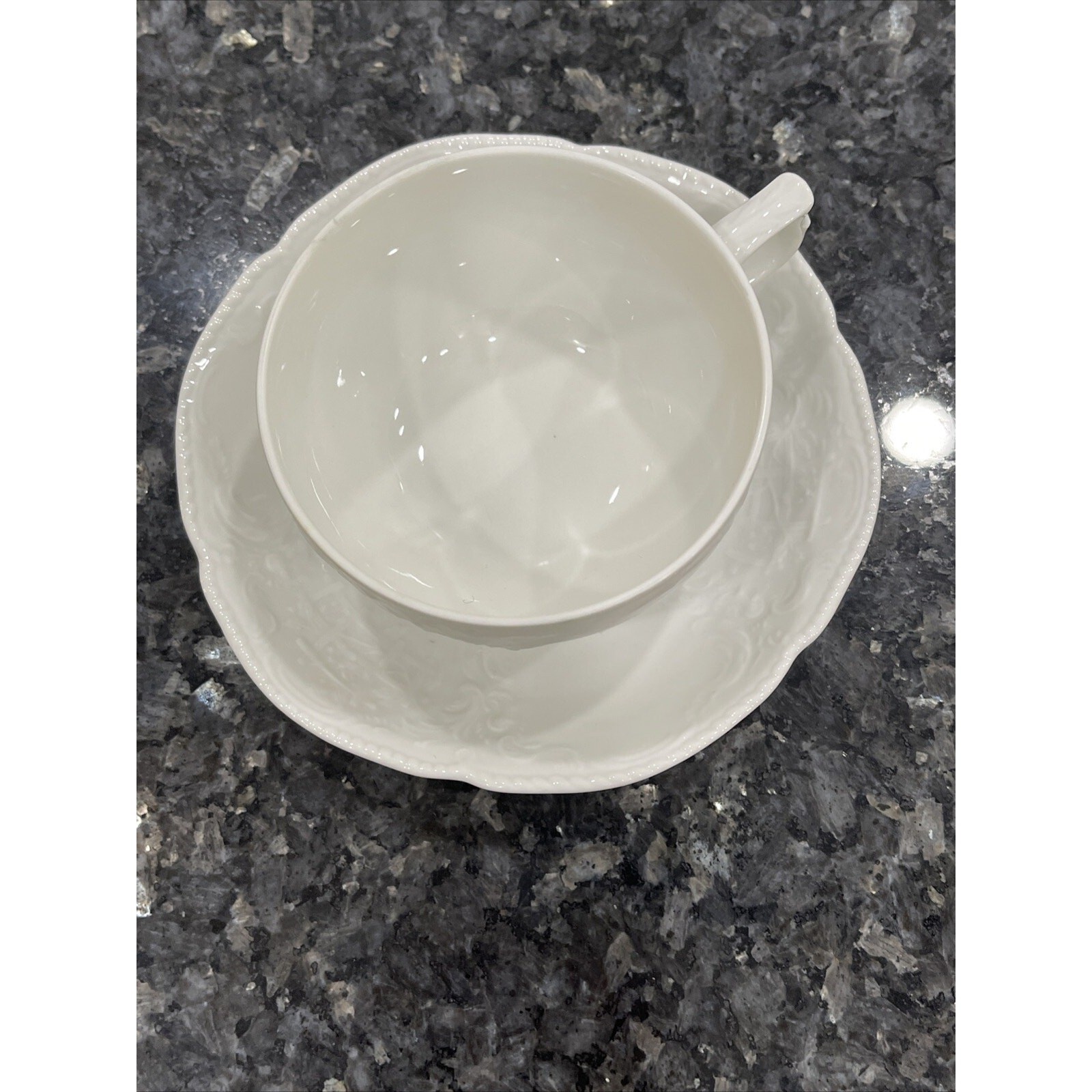 Germany Rosenthal Sanssouci Continental White China Flat Low Cup & Saucer Set