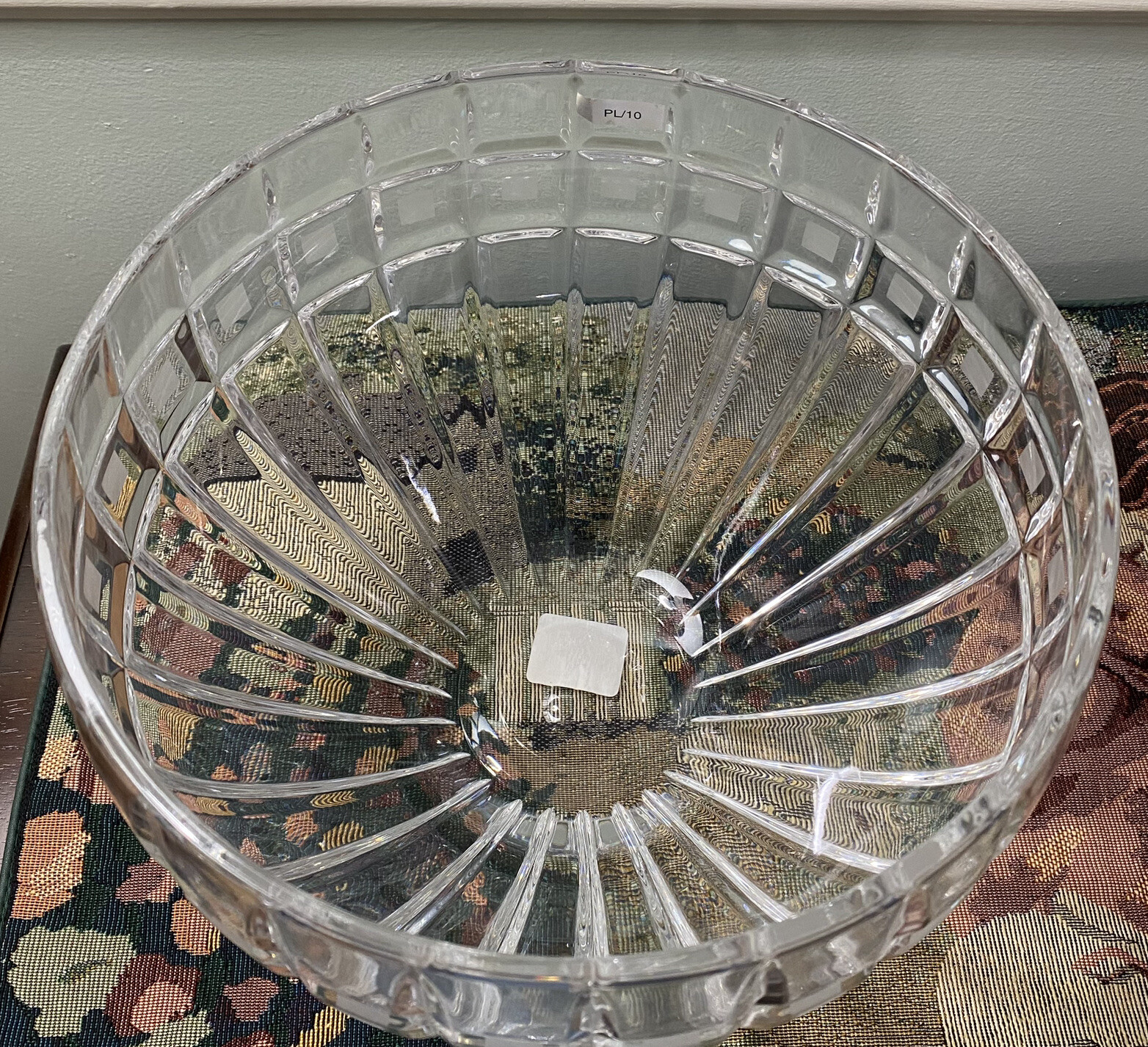 Waterford Marquis 10” W QUADRATA Lead Crystal Bowl Etched Frosted Squares POLAND