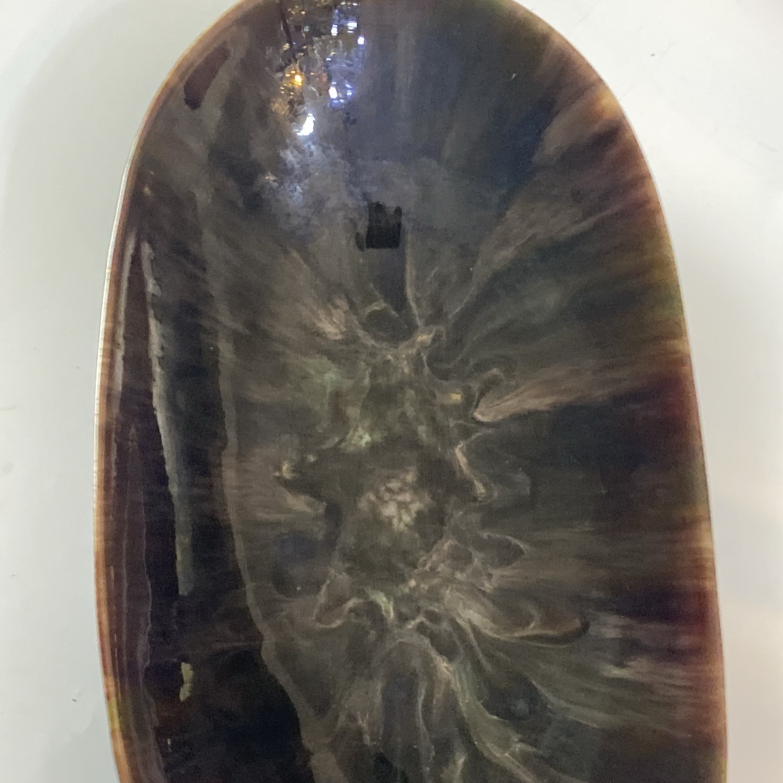 Vintage Beauce Quebec Large Bowl/ Centerpiece Part 1335 Marble Glazed