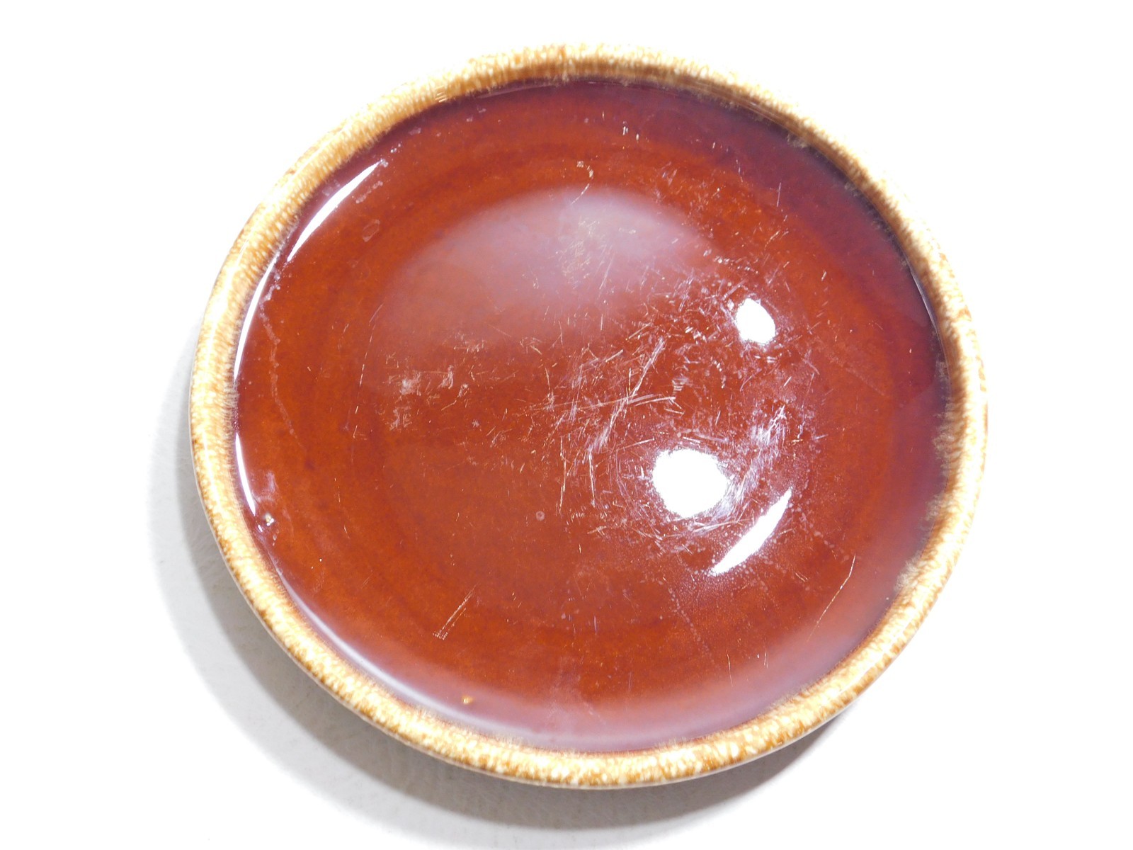 Vintage Hull Pottery Brown Drip Glaze Salad Plates 7 3/8″ – Lot of 4 – Read