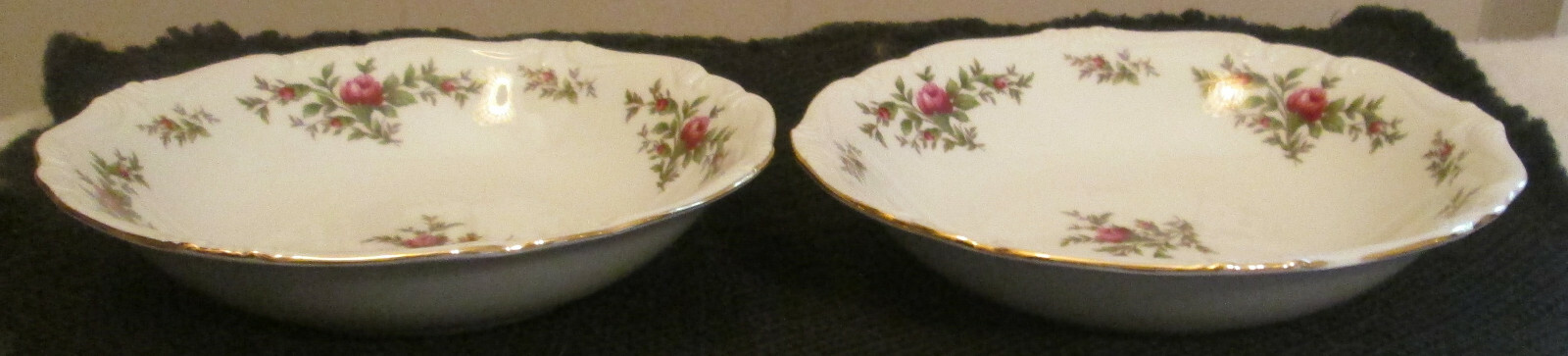 (2) TWO Traditions Fine China Johann Haviland Moss Rose 8″ Salad Plates