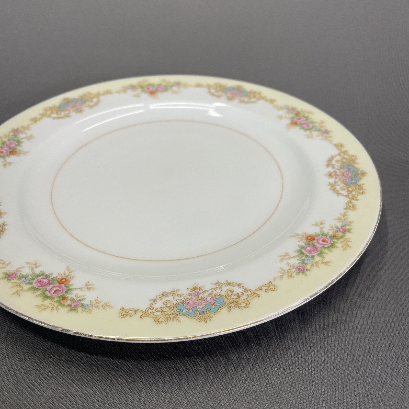 Noritake N655 Dinner Plate 9 3/4 Replacement Imperial China Yellow Border Floral