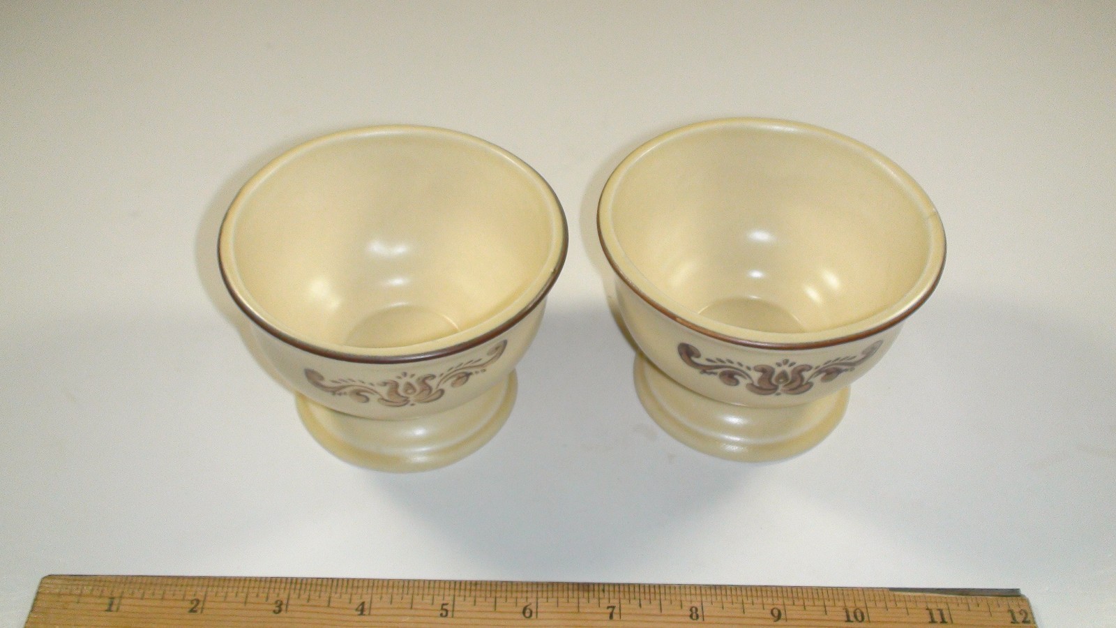 Set of 2 Pfaltzgraff Village Berry / Dessert Footed / Pedestal Bowl – 4.25″ X 3″